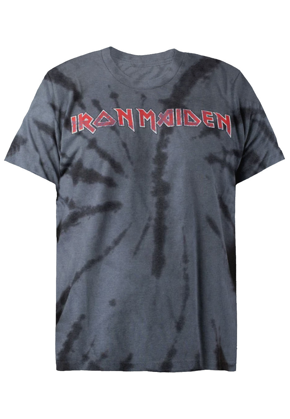 Iron Maiden Logo Washed Charcoal T-Shirt | Neutral-Image
