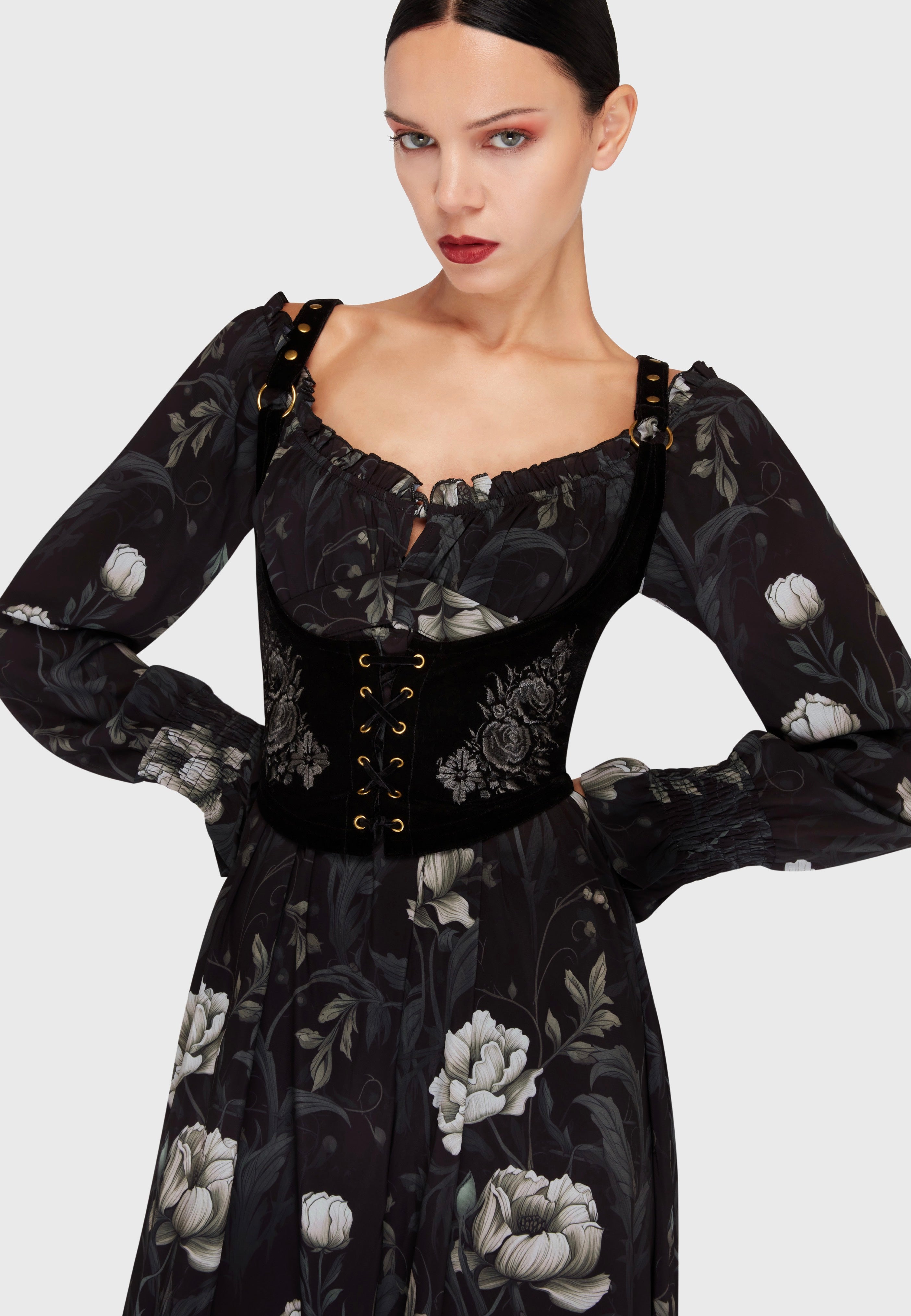 Killstar - Ivory's Chorus Midi Black/Ivory - Dress | Women-Image