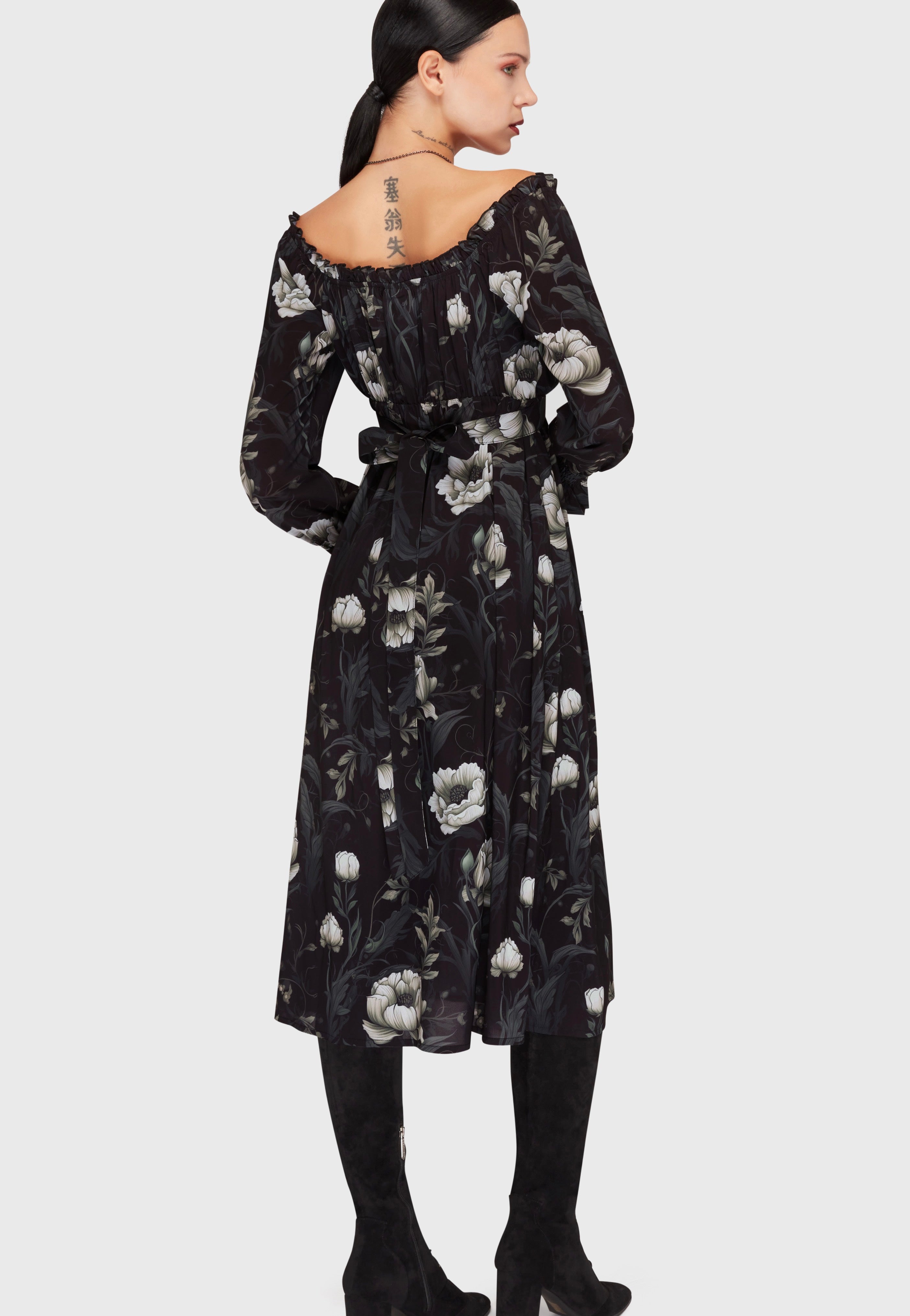 Killstar - Ivory's Chorus Midi Black/Ivory - Dress | Women-Image