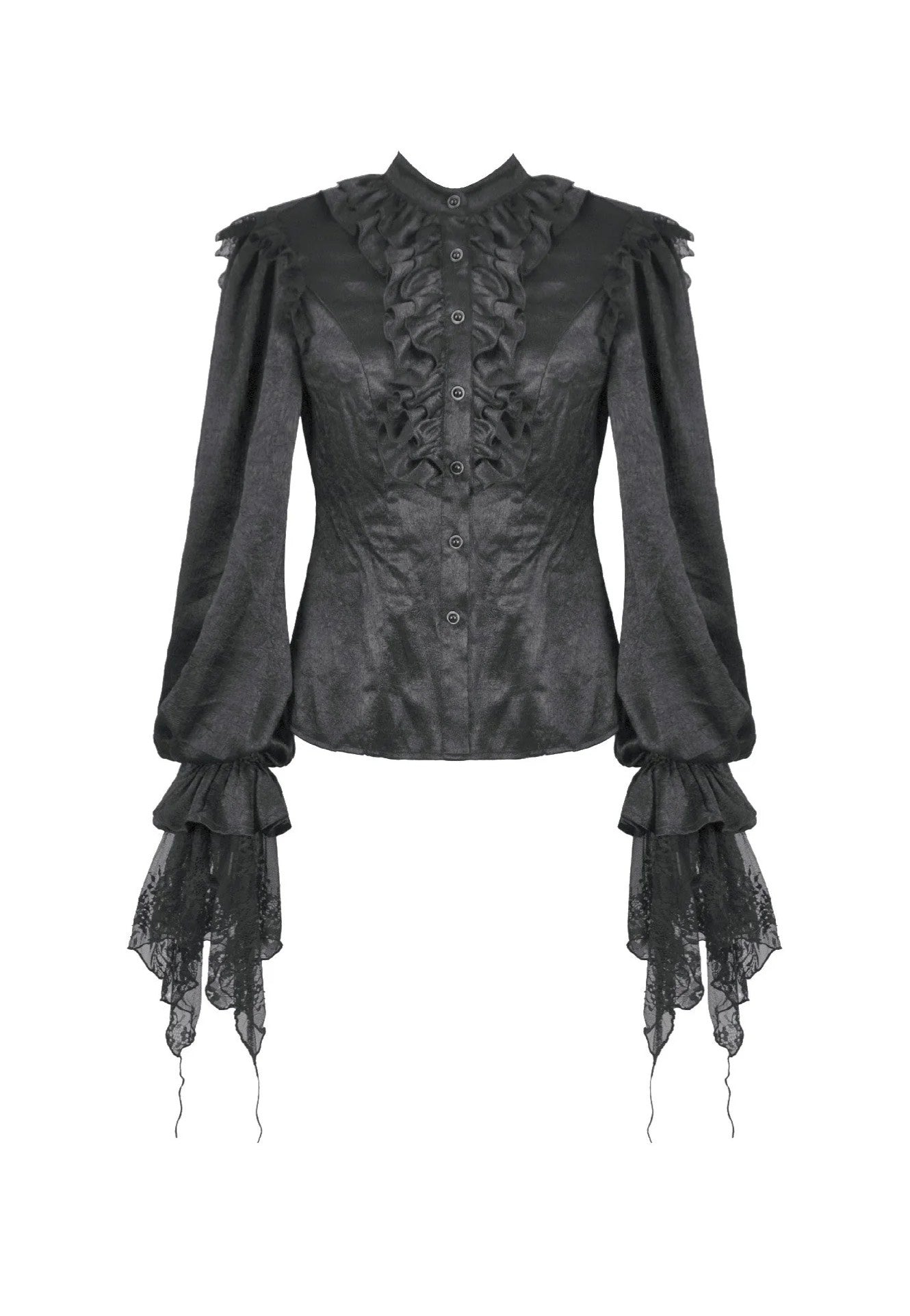 Dark In Love - Nocturne Ruffle Gothic - Blouse | Women-Image