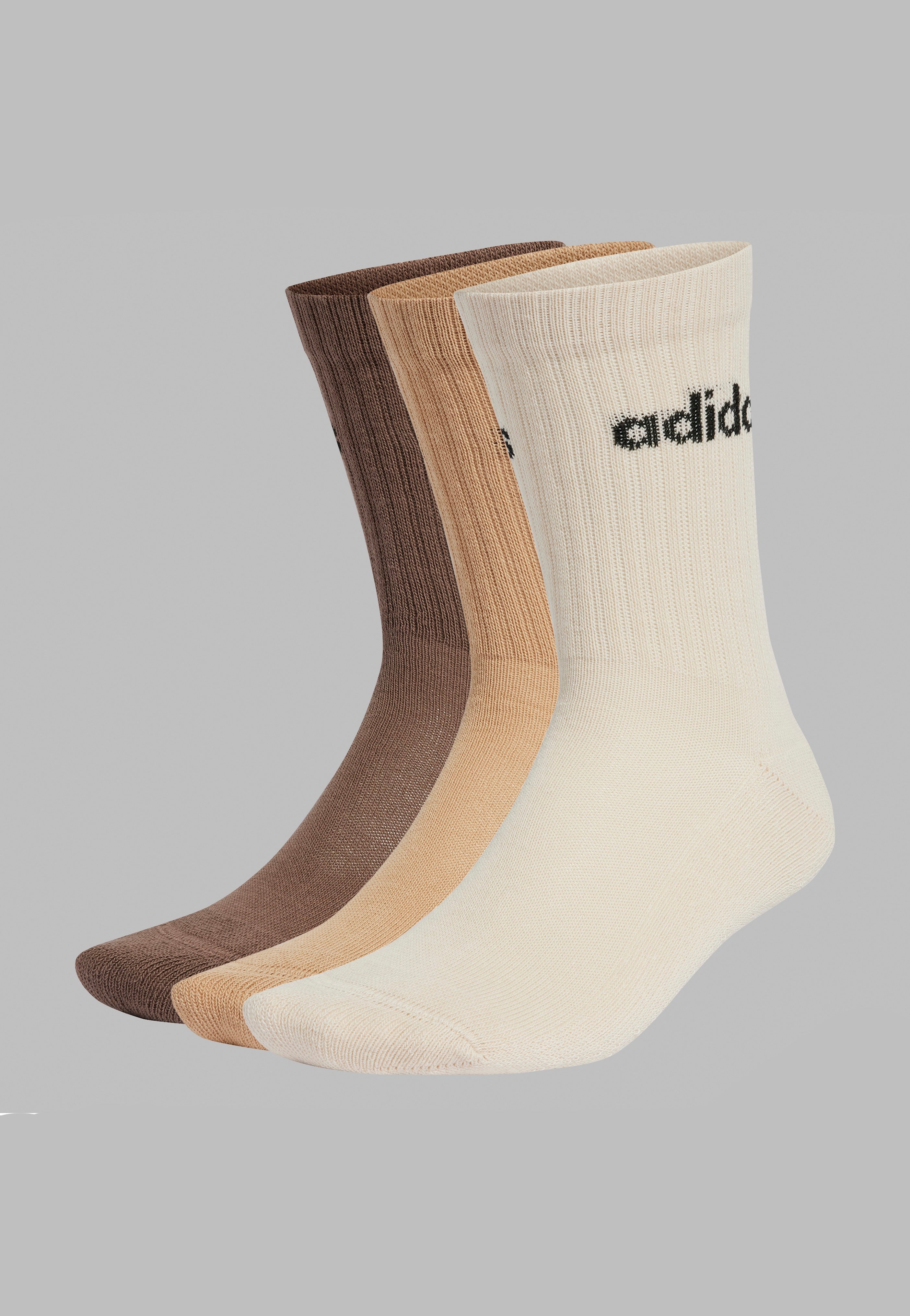 Adidas - C Lin Crew Pack Of 3 Wonderwhi/Magbei/Earstr - Socks | Neutral-Image