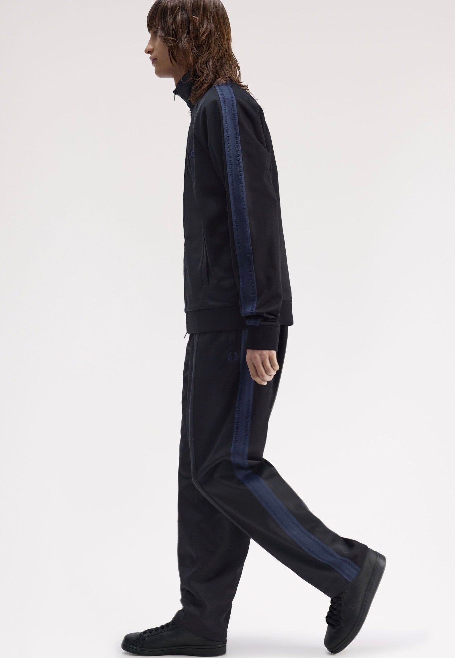 Fred Perry - Mesh Taped Black - Track Jacket | Men-Image