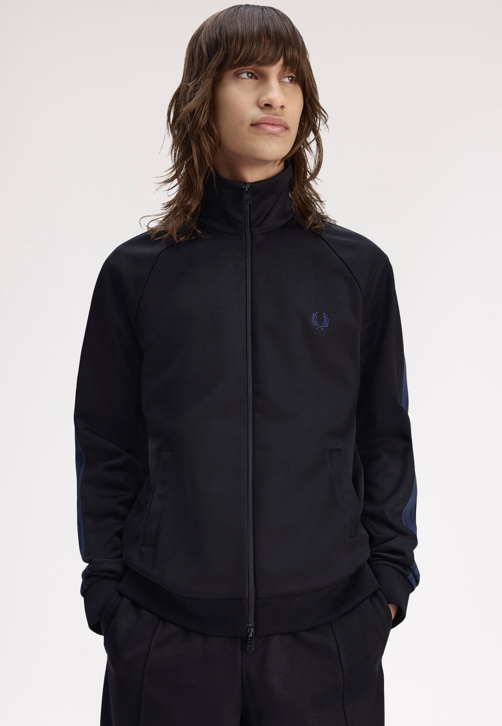 Fred Perry Mesh Taped Black - Track Jacket | Impericon