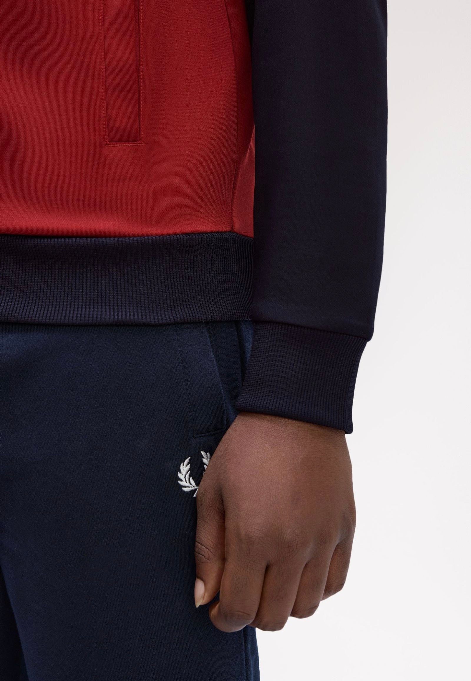 Fred Perry - Contrast Sleeve Burnt Red/Navy - Track Jacket | Men-Image