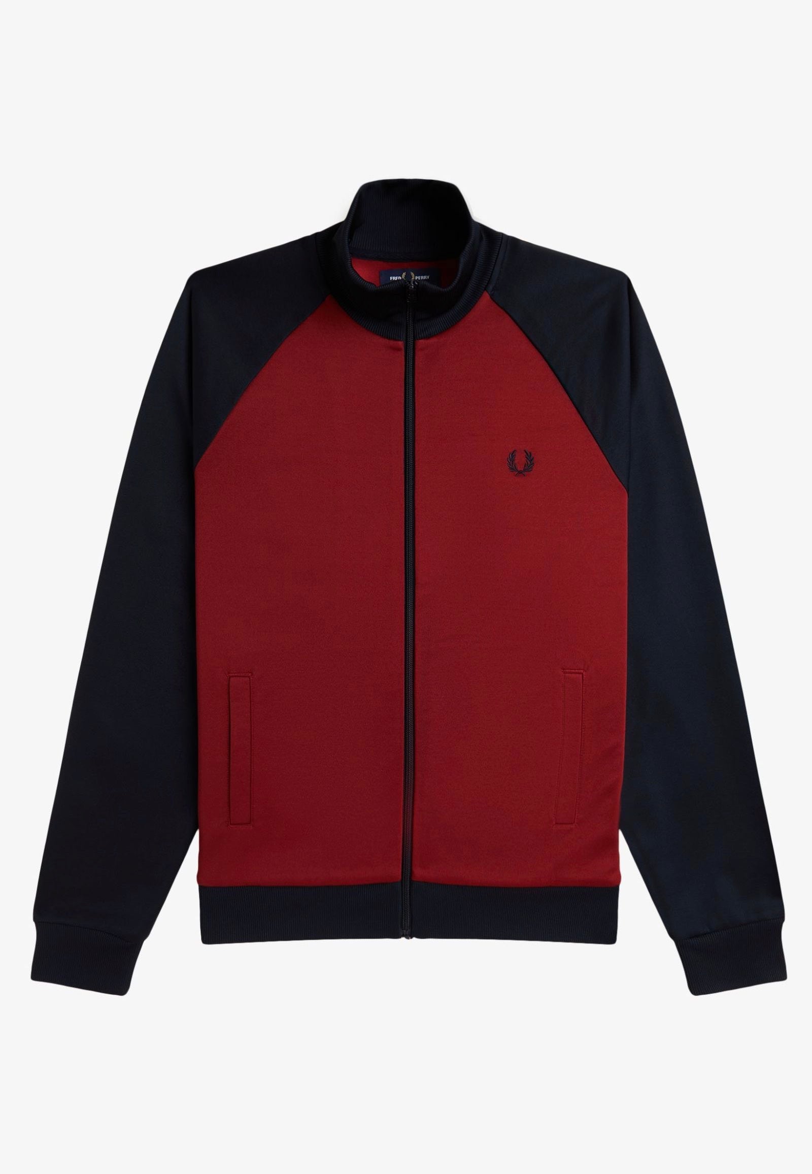 Fred Perry - Contrast Sleeve Burnt Red/Navy - Track Jacket | Impericon