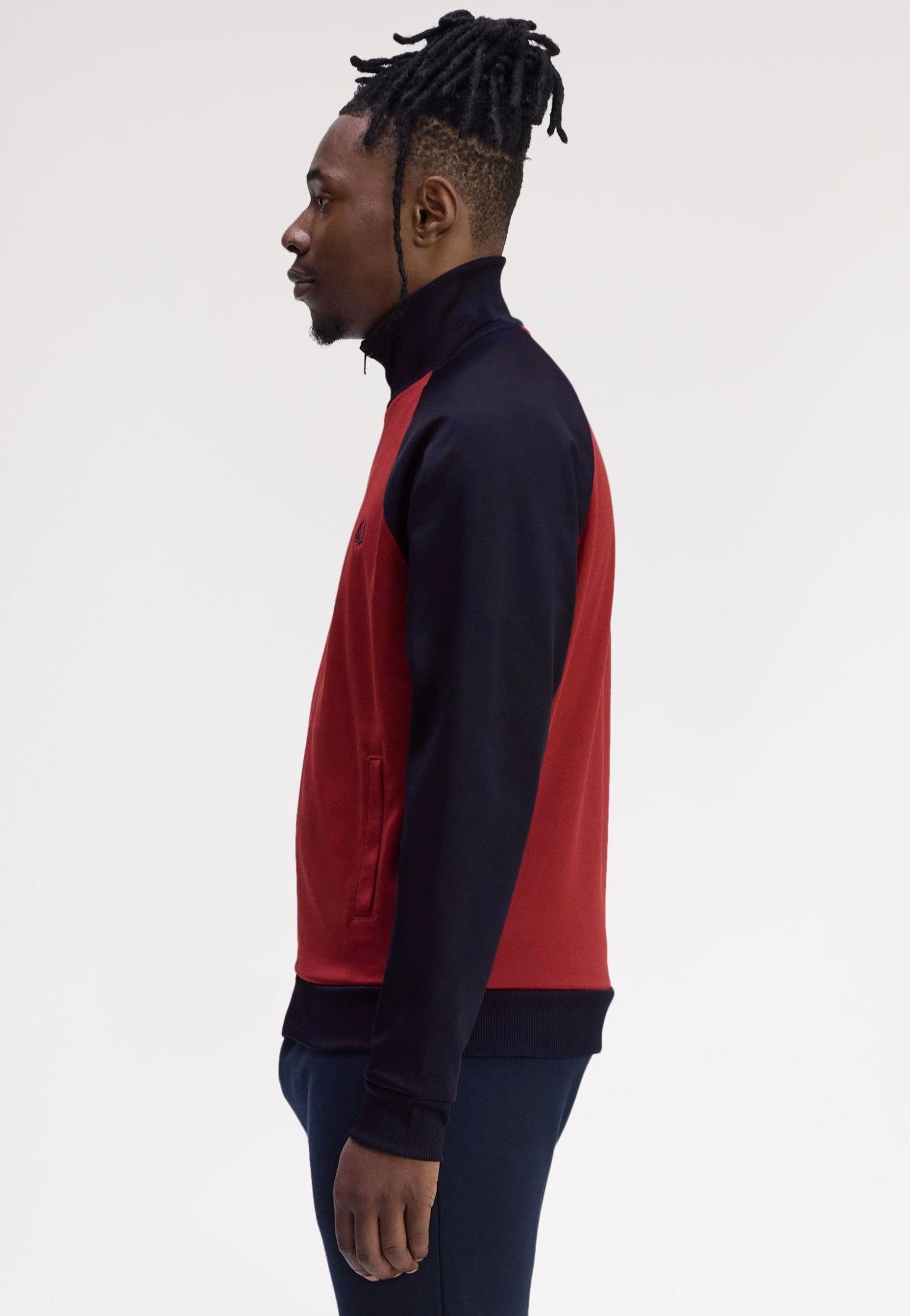 Fred Perry - Contrast Sleeve Burnt Red/Navy - Track Jacket | Men-Image