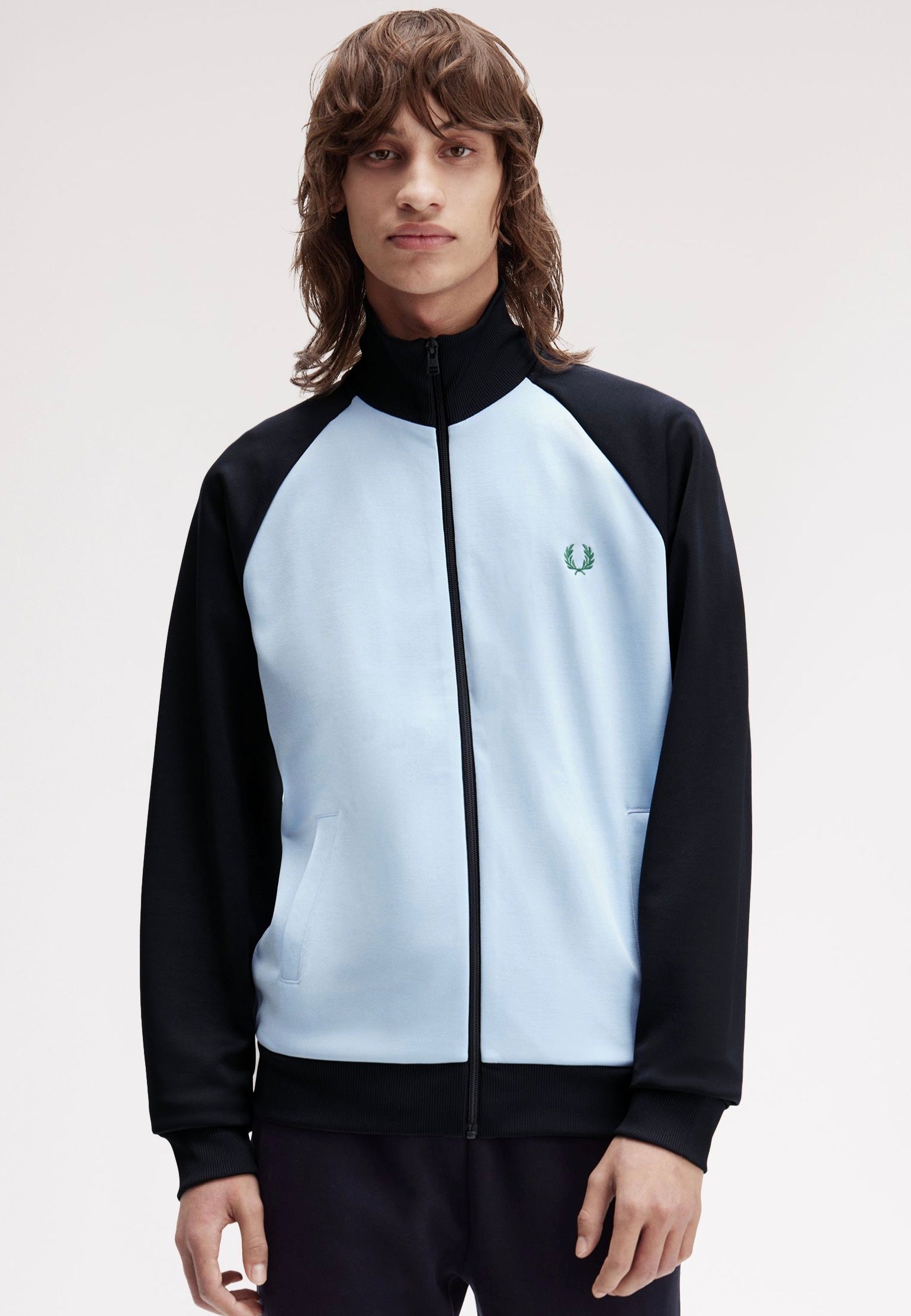 Fred Perry - Contrast Sleeve Track Blue/Navy - Track Jacket | Men-Image