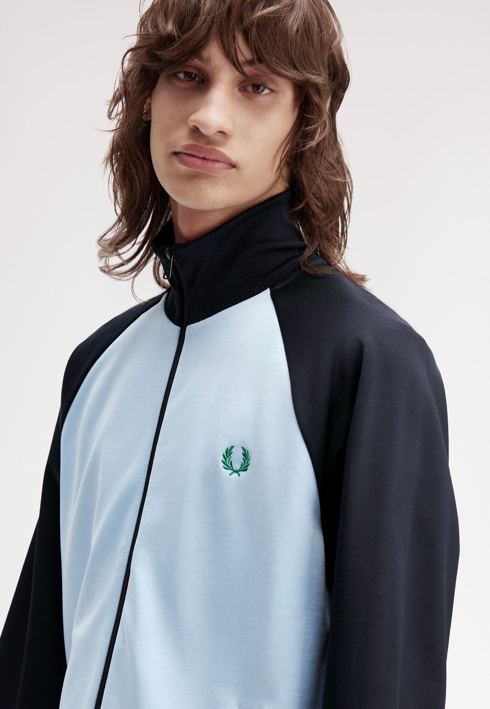 Fred Perry - Contrast Sleeve Track Blue/Navy - Track Jacket | Men-Image