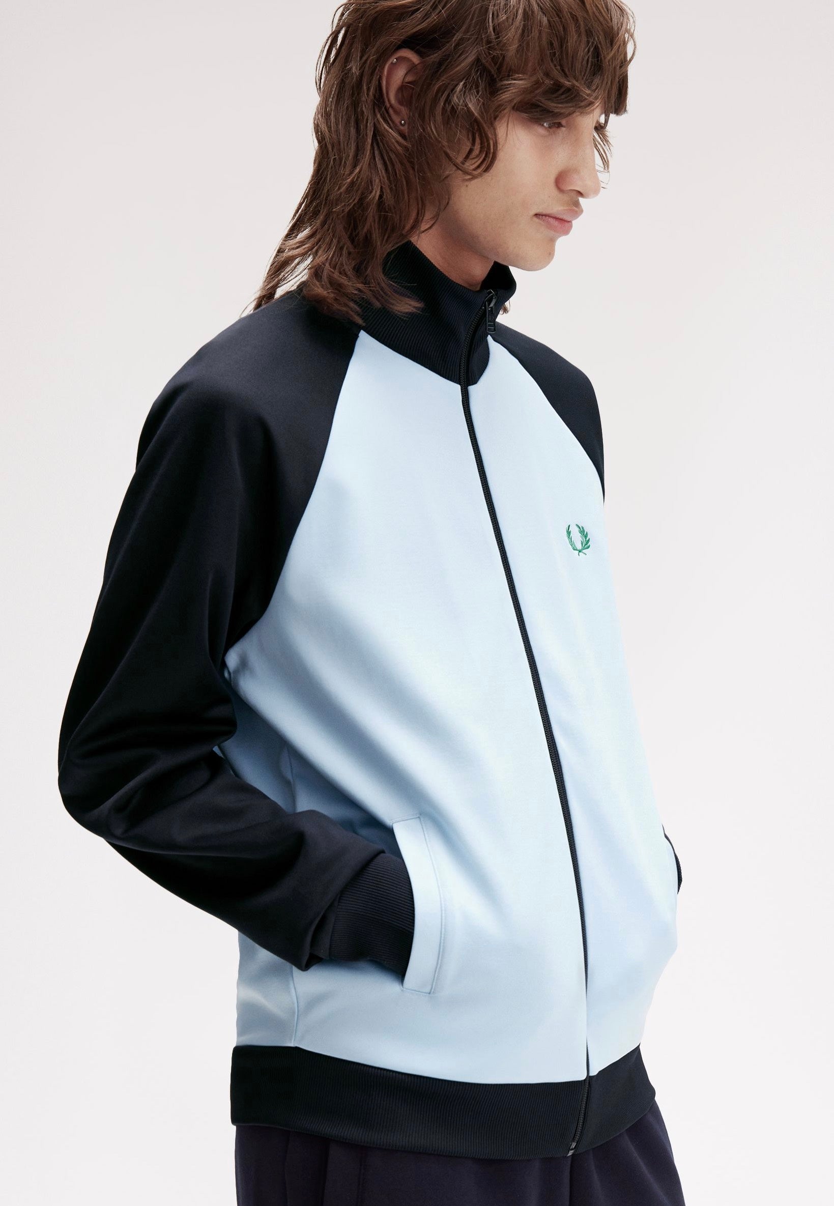 Fred Perry - Contrast Sleeve Track Blue/Navy - Track Jacket | Men-Image