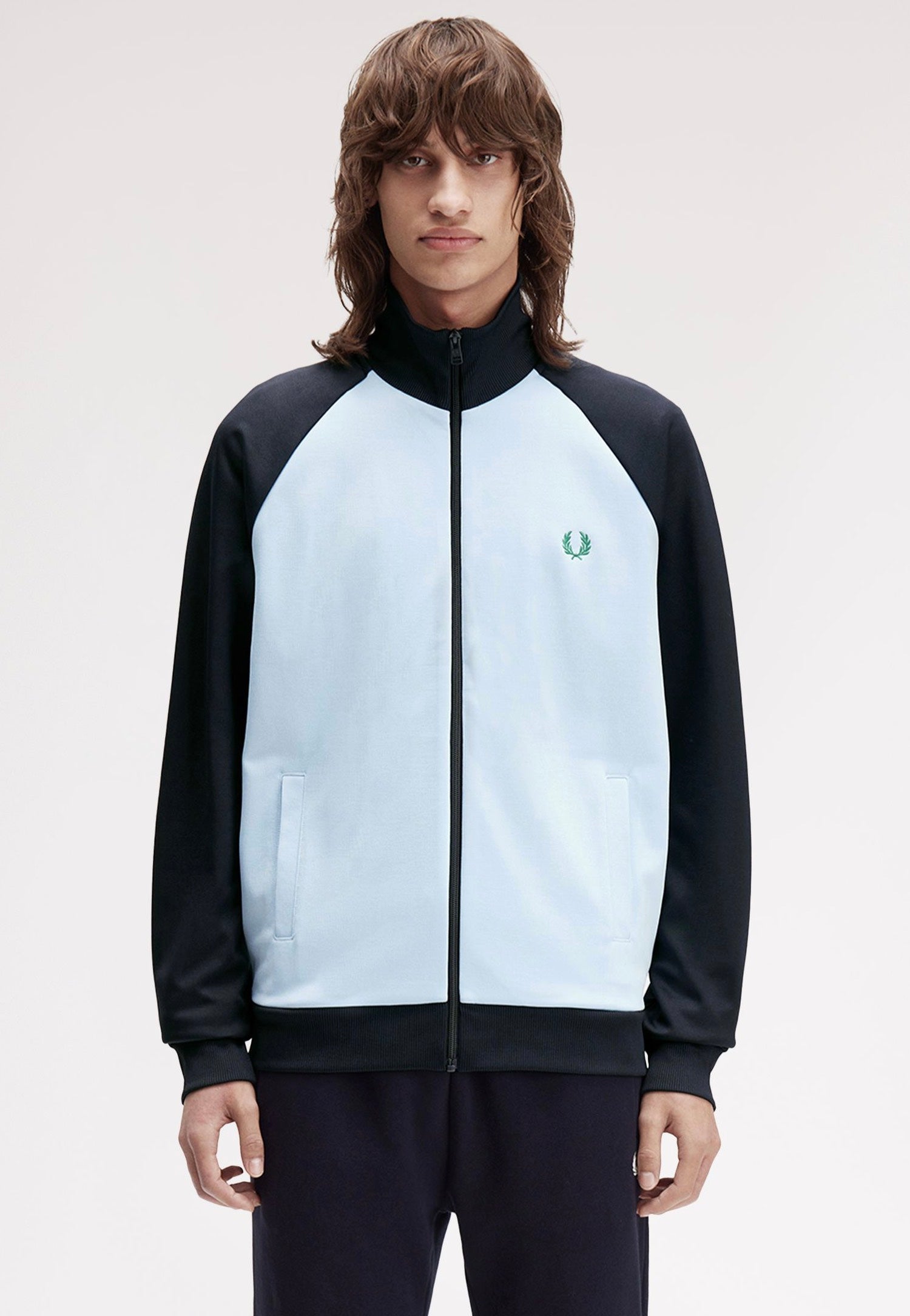 Fred Perry - Contrast Sleeve Track Blue/Navy - Track Jacket | Men-Image