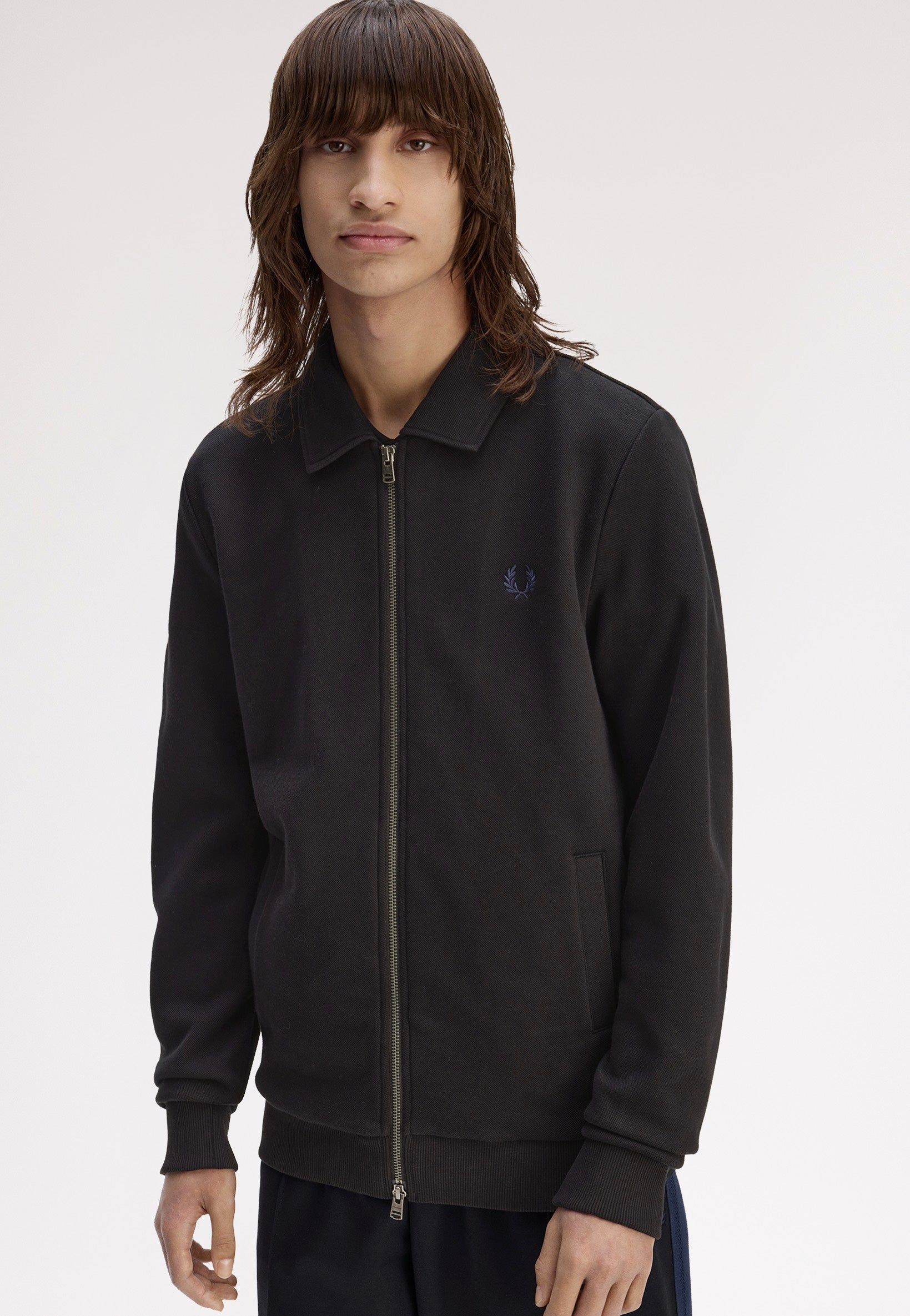 Fred Perry - Zip Through Collared Black - Jacket | Men-Image