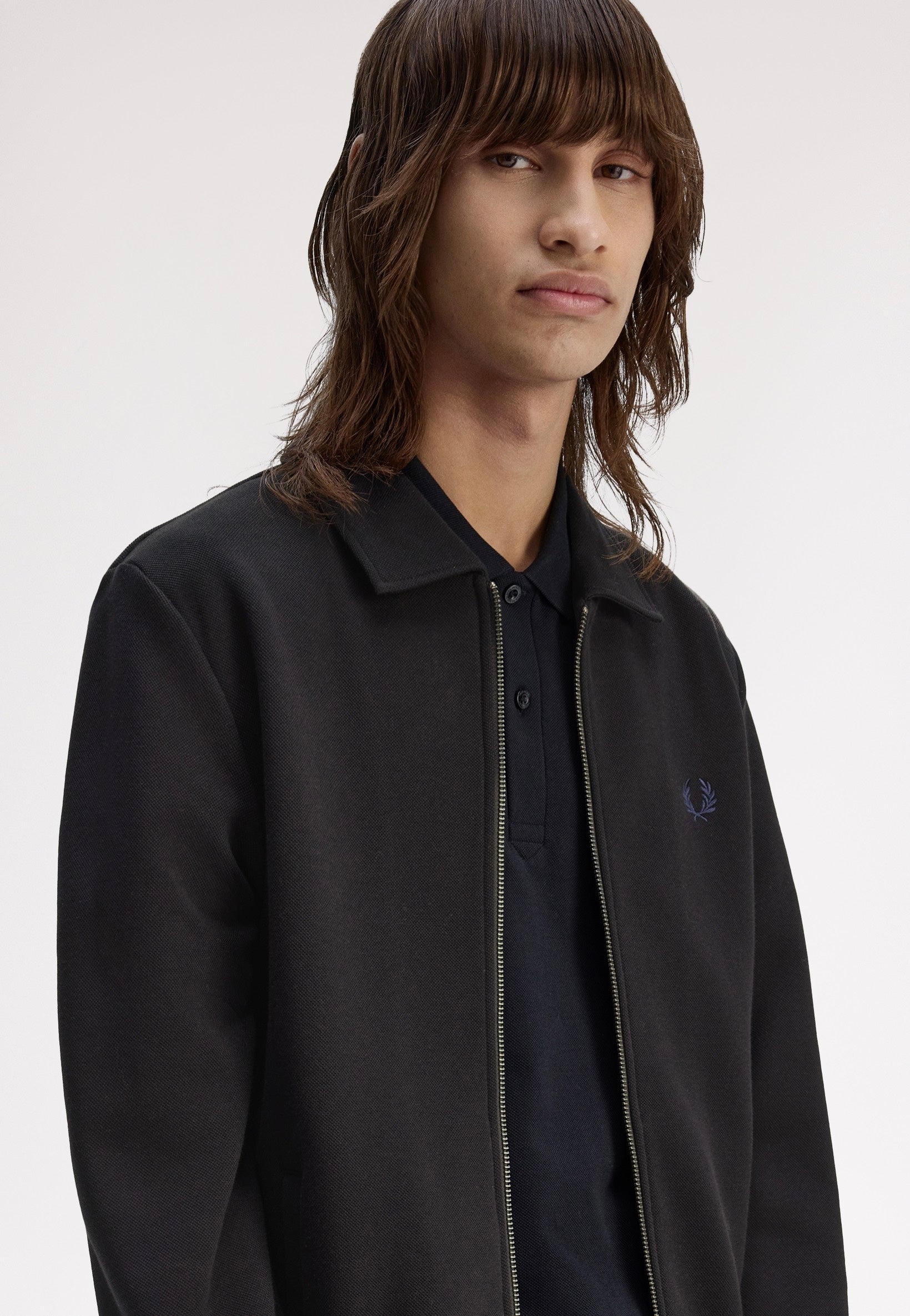 Fred Perry - Zip Through Collared Black - Jacket | Men-Image