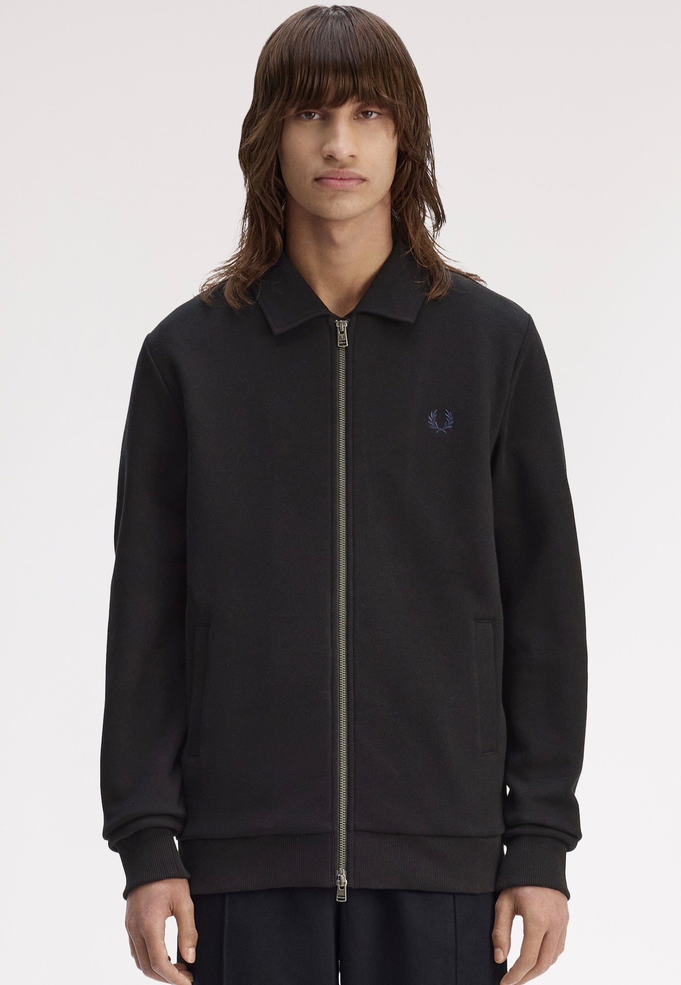 Fred Perry - Zip Through Collared Black - Jacket | Men-Image