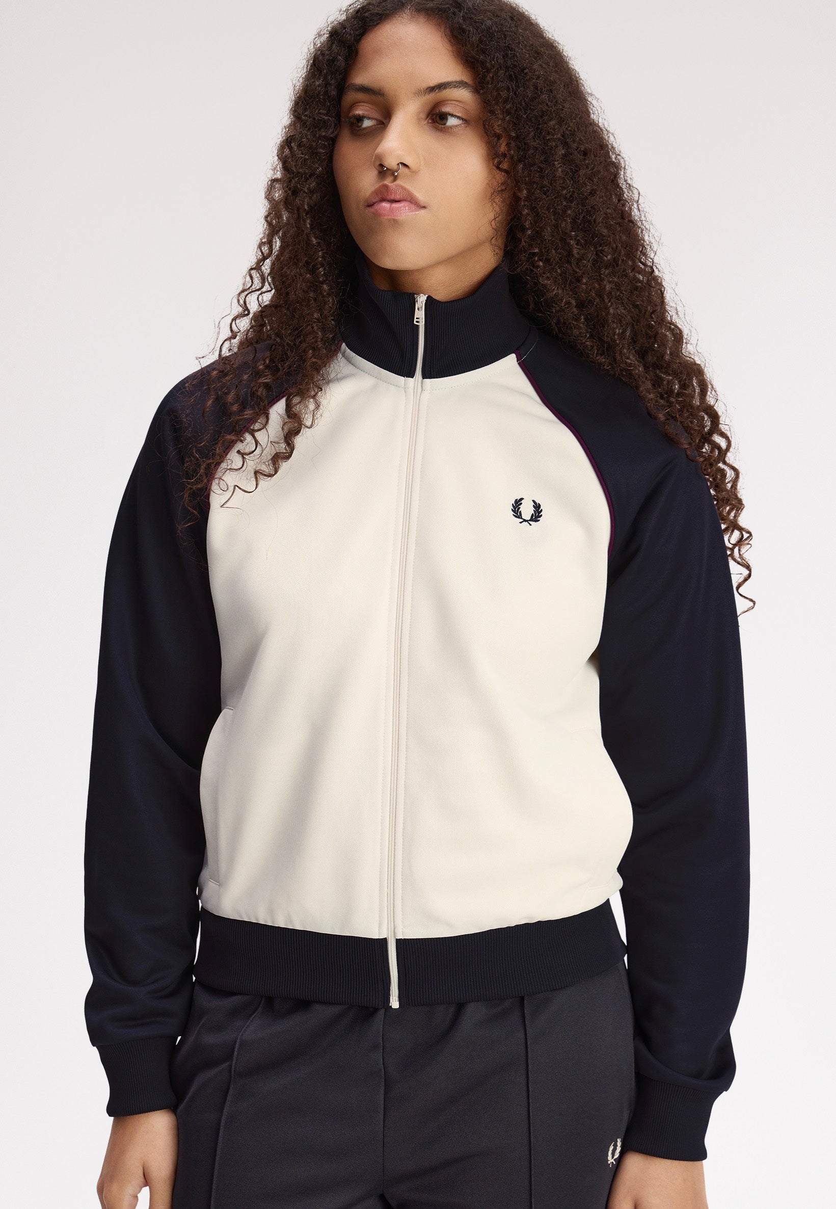 Fred Perry - Colour Block Track Ecru - Track Jacket | Women-Image