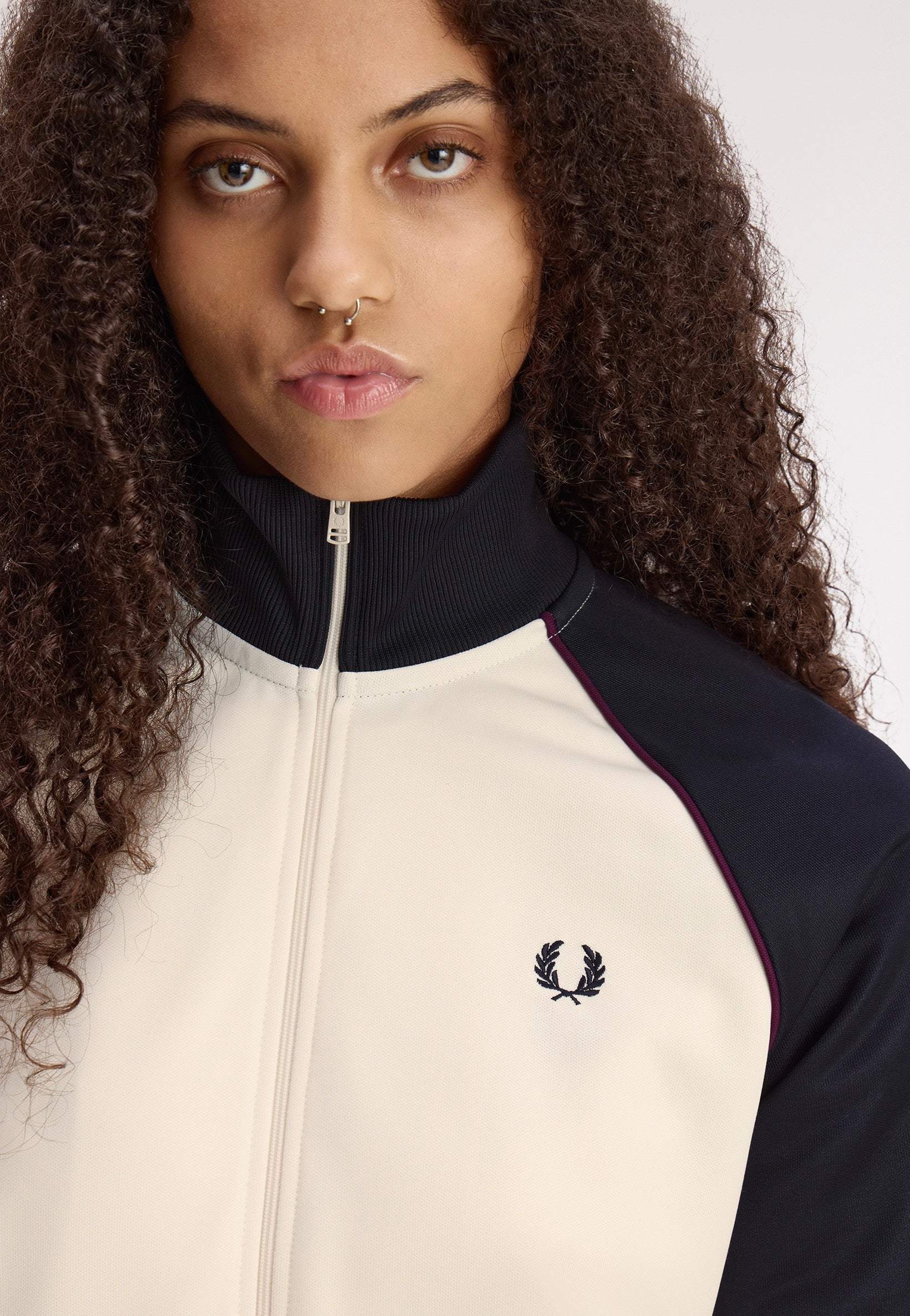 Fred Perry - Colour Block Track Ecru - Track Jacket | Women-Image