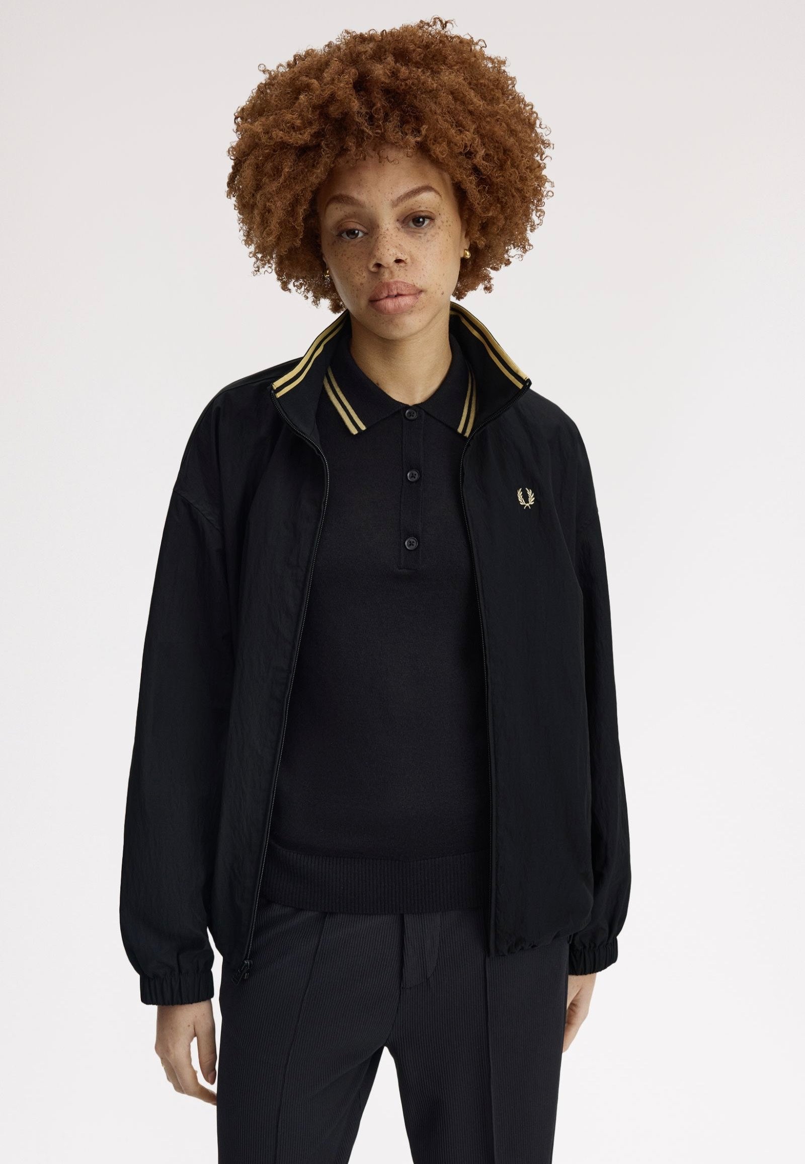 Fred Perry - Zip-Through Black/Champagne - Jacket | Women-Image