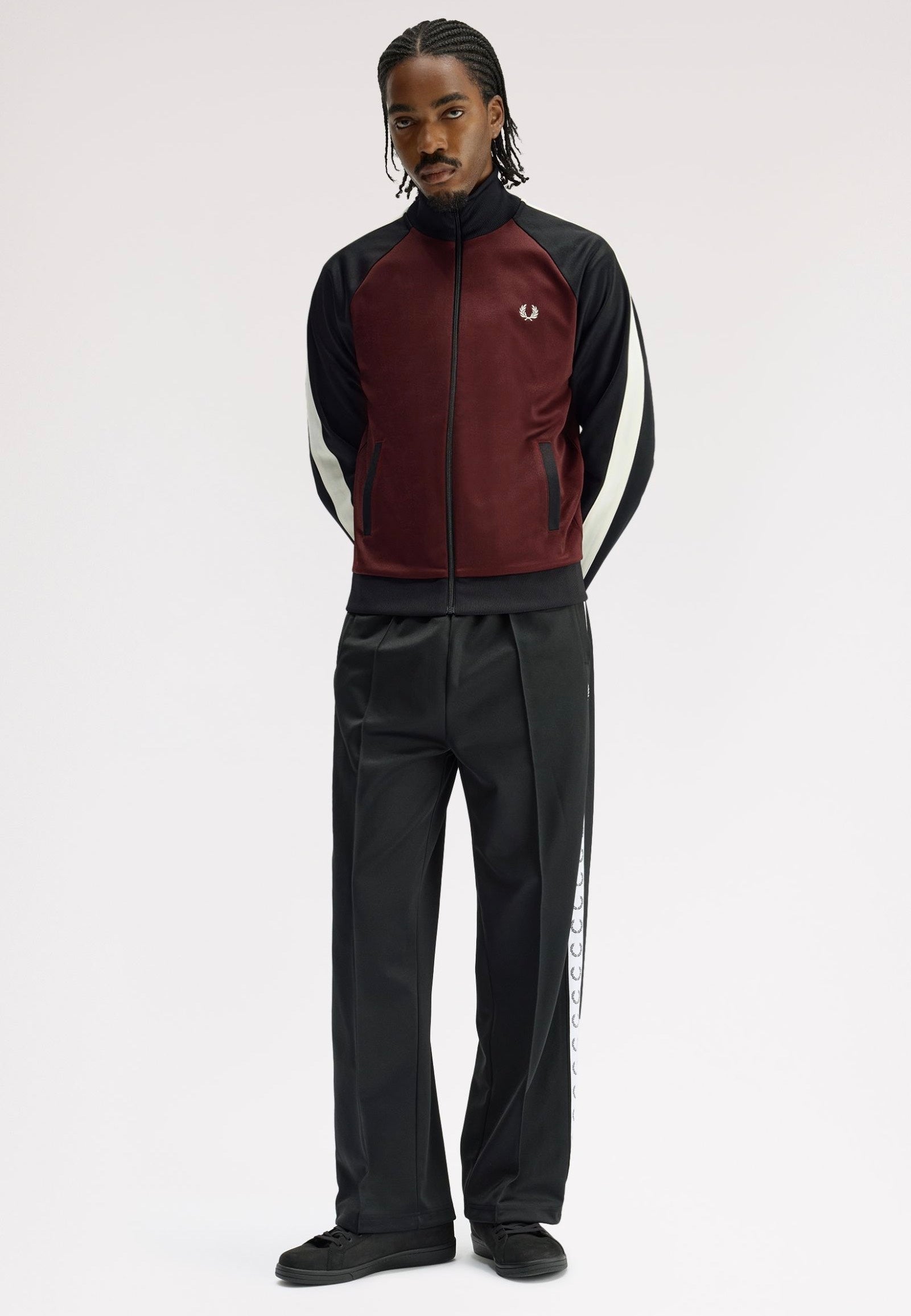 Fred Perry - Contrast Sleeve Oxblood - Track Jacket | Men-Image