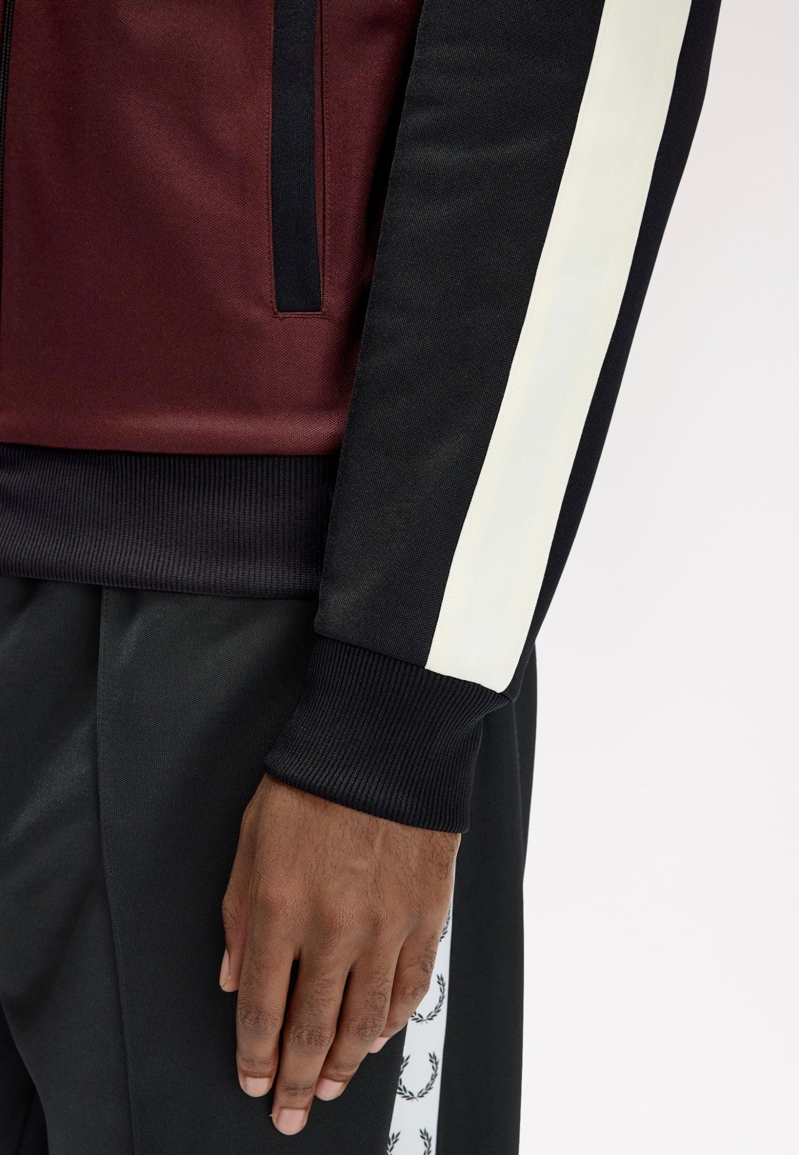 Fred Perry - Contrast Sleeve Oxblood - Track Jacket | Men-Image