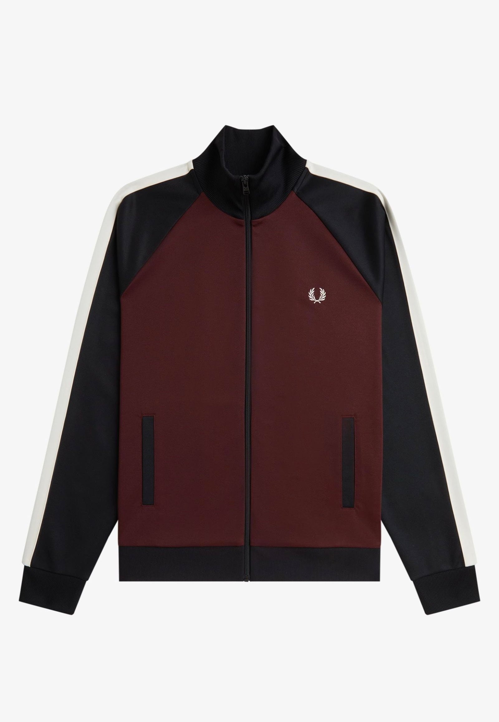 Fred Perry - Contrast Sleeve Oxblood - Track Jacket | Men-Image