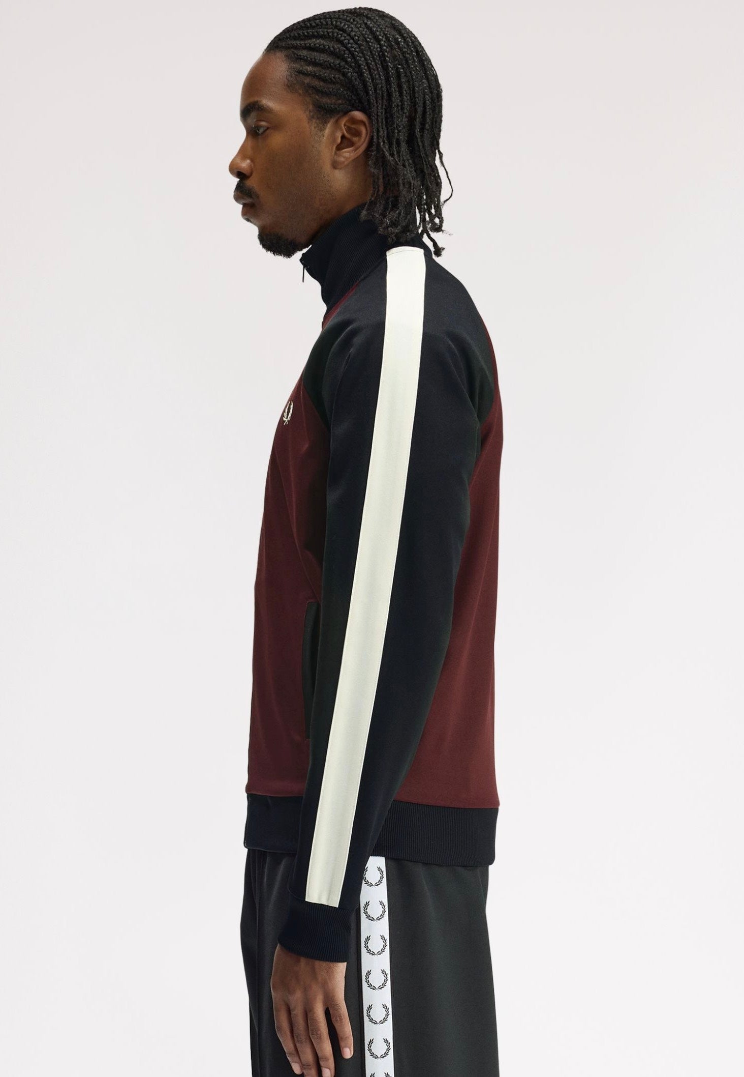 Fred Perry - Contrast Sleeve Oxblood - Track Jacket | Men-Image
