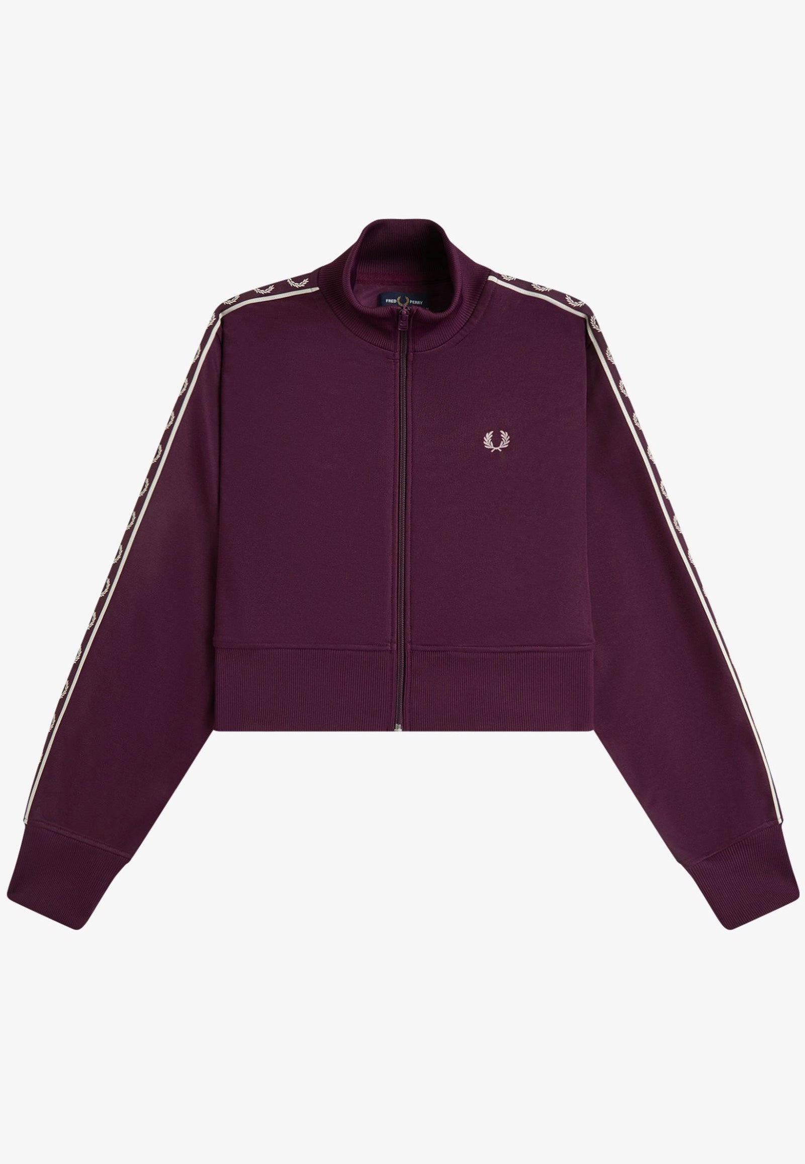 Fred Perry Cropped Taped Track Plum - Track Jacket | Impericon
