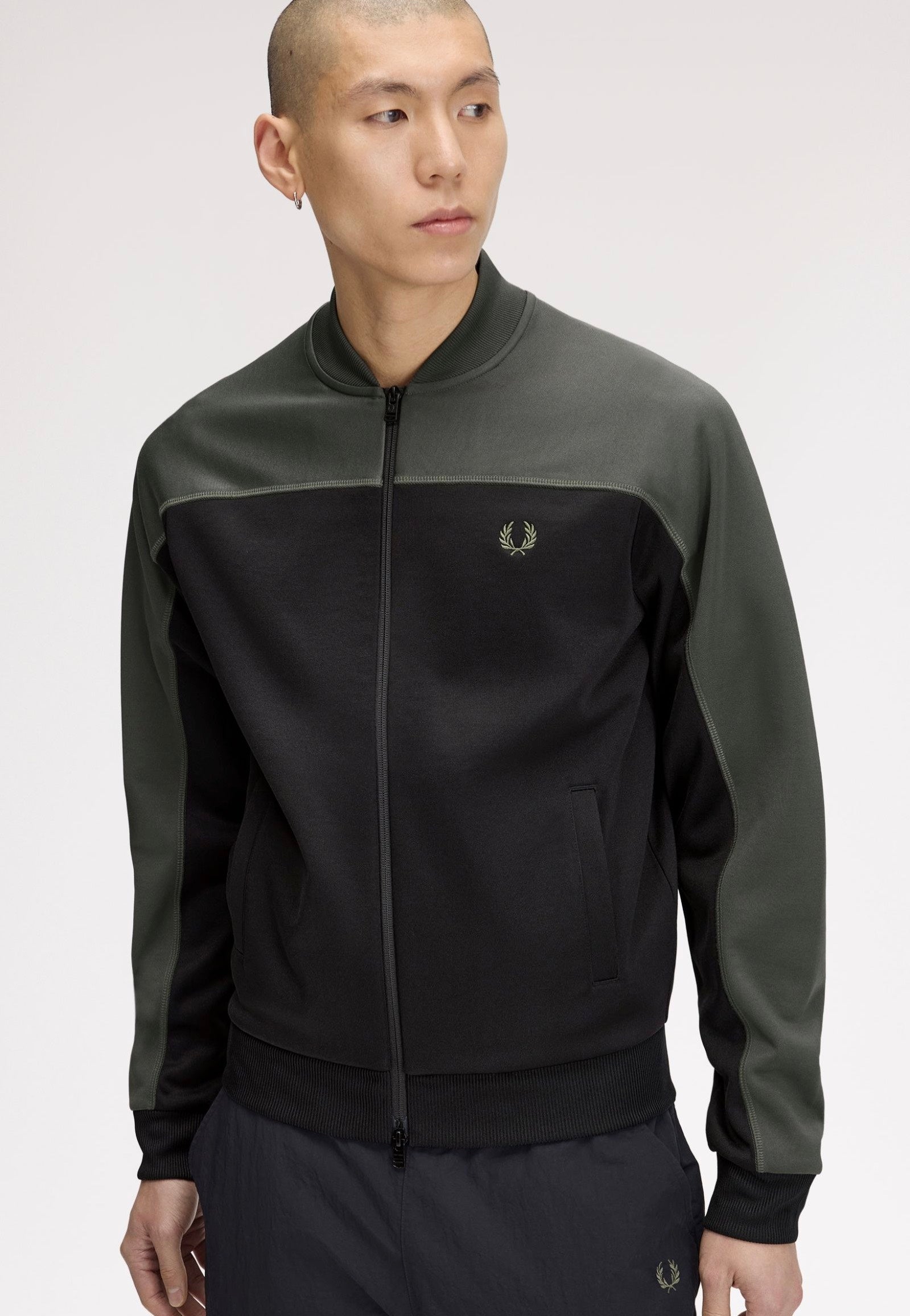 Fred Perry - Colour Block Track Field Green - Track Jacket | Men-Image