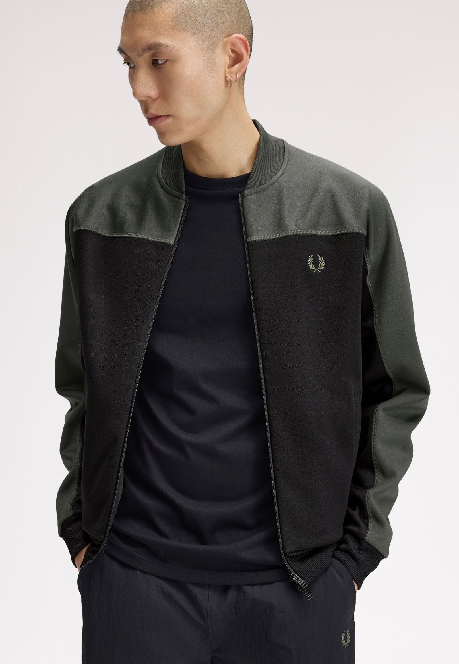 Fred Perry - Colour Block Track Field Green - Track Jacket | Men-Image