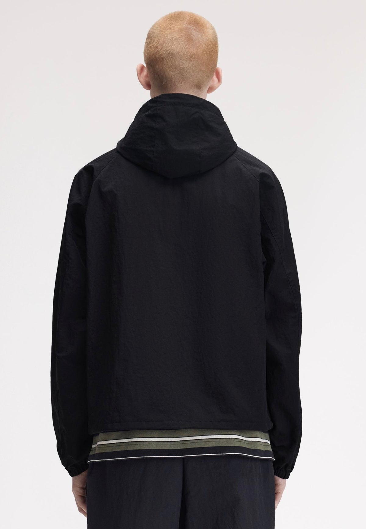 Fred Perry Oversized Hooded Shell Black Bunda | Men-Image