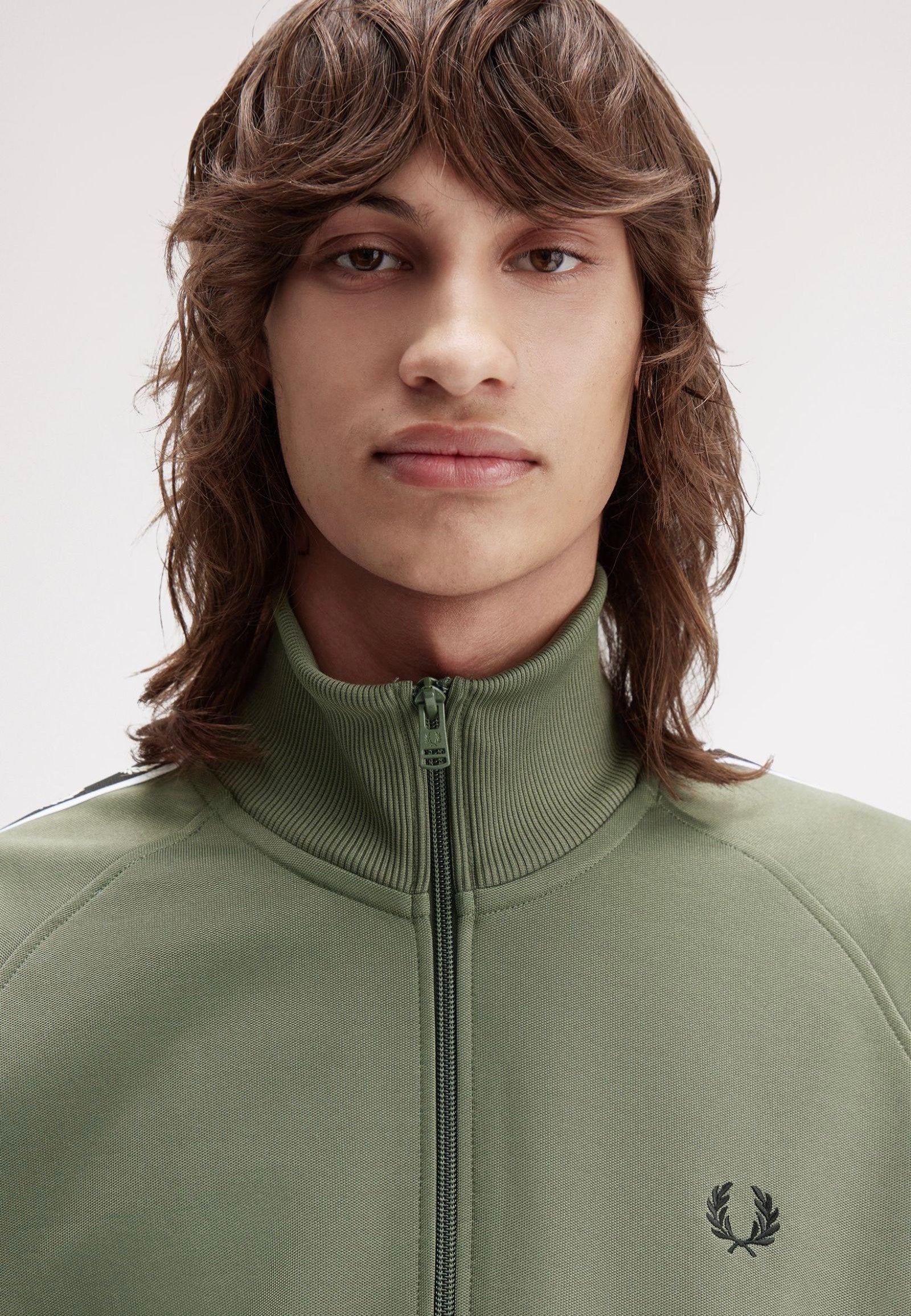 Fred Perry - Taped Track Laurel Wreath Green/Black - Track Jacket | Men-Image