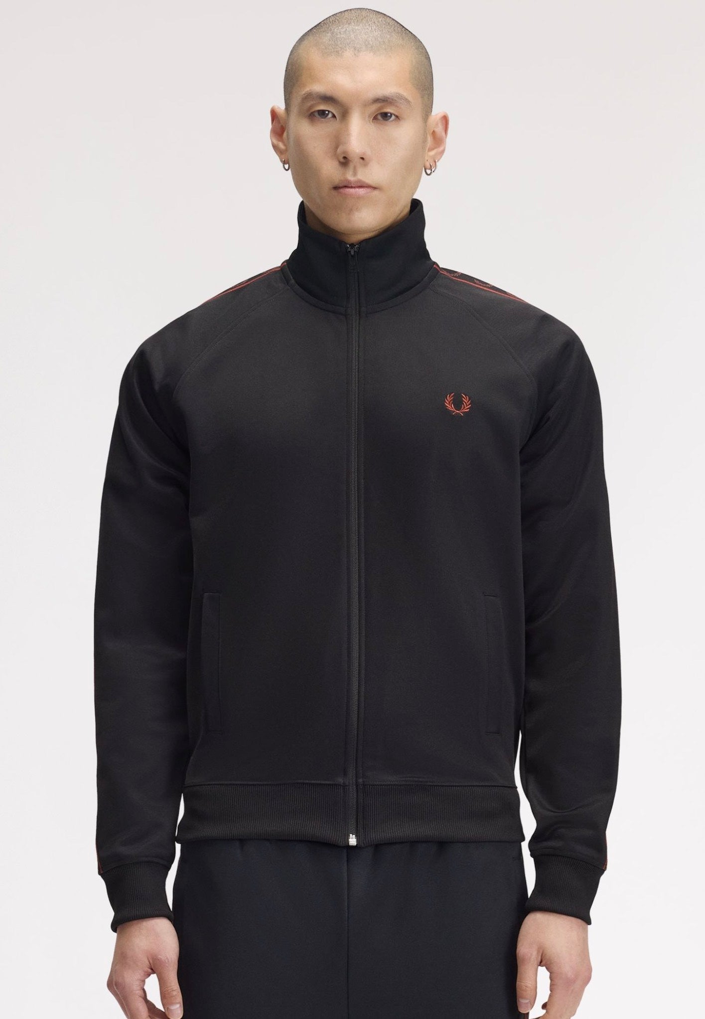 Fred Perry - Contrast Tape Track Black - Track Jacket | Men-Image