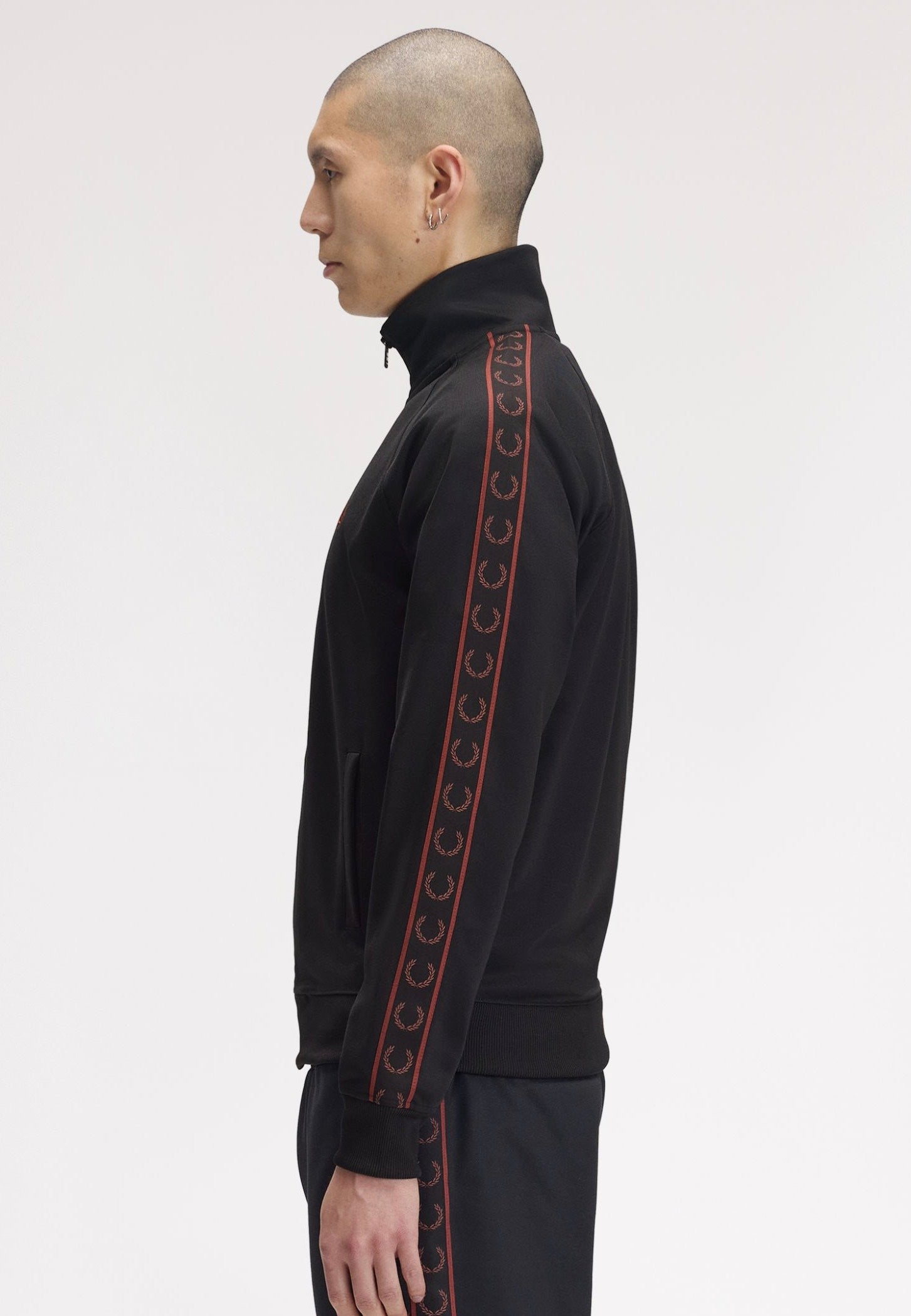 Fred Perry Contrast Tape Track Black - Track Jacket | Impericon