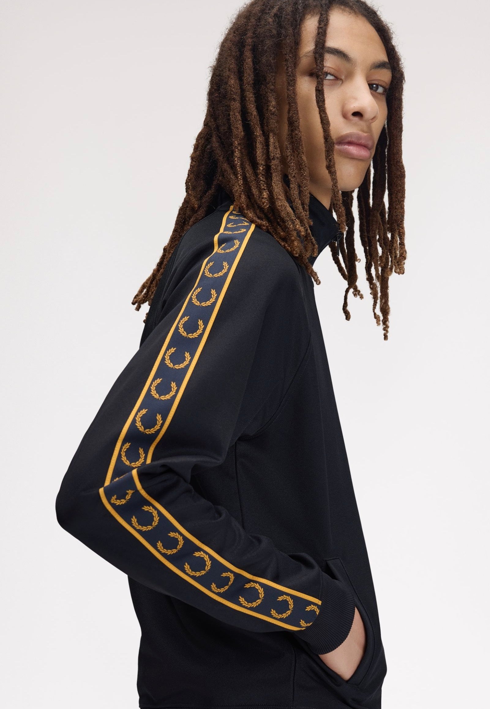 Fred Perry - Contrast Tape Track Navy - Track Jacket | Men-Image