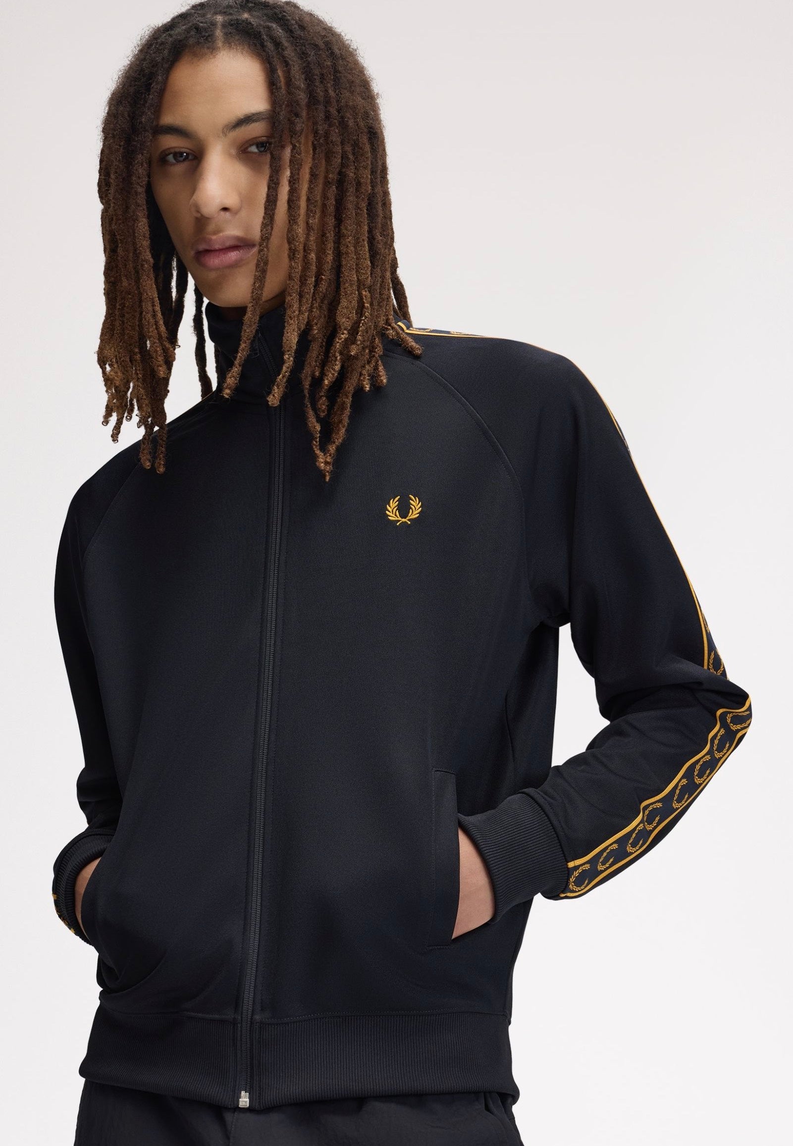 Fred Perry - Contrast Tape Track Navy - Track Jacket | Men-Image
