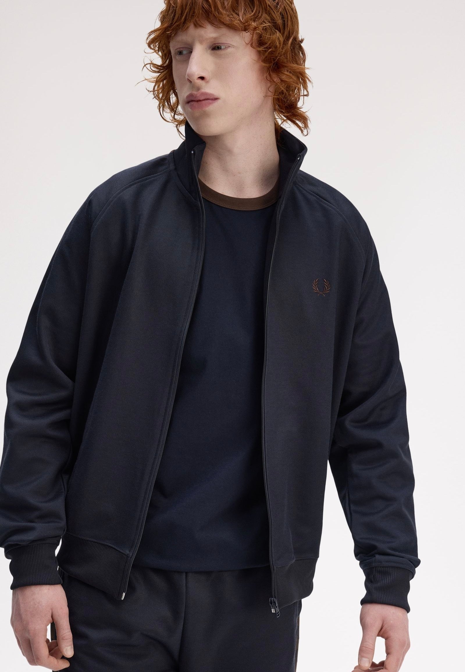 Fred Perry - Contrast Tape Navy/Burnt Tobacco - Track Jacket | Men-Image