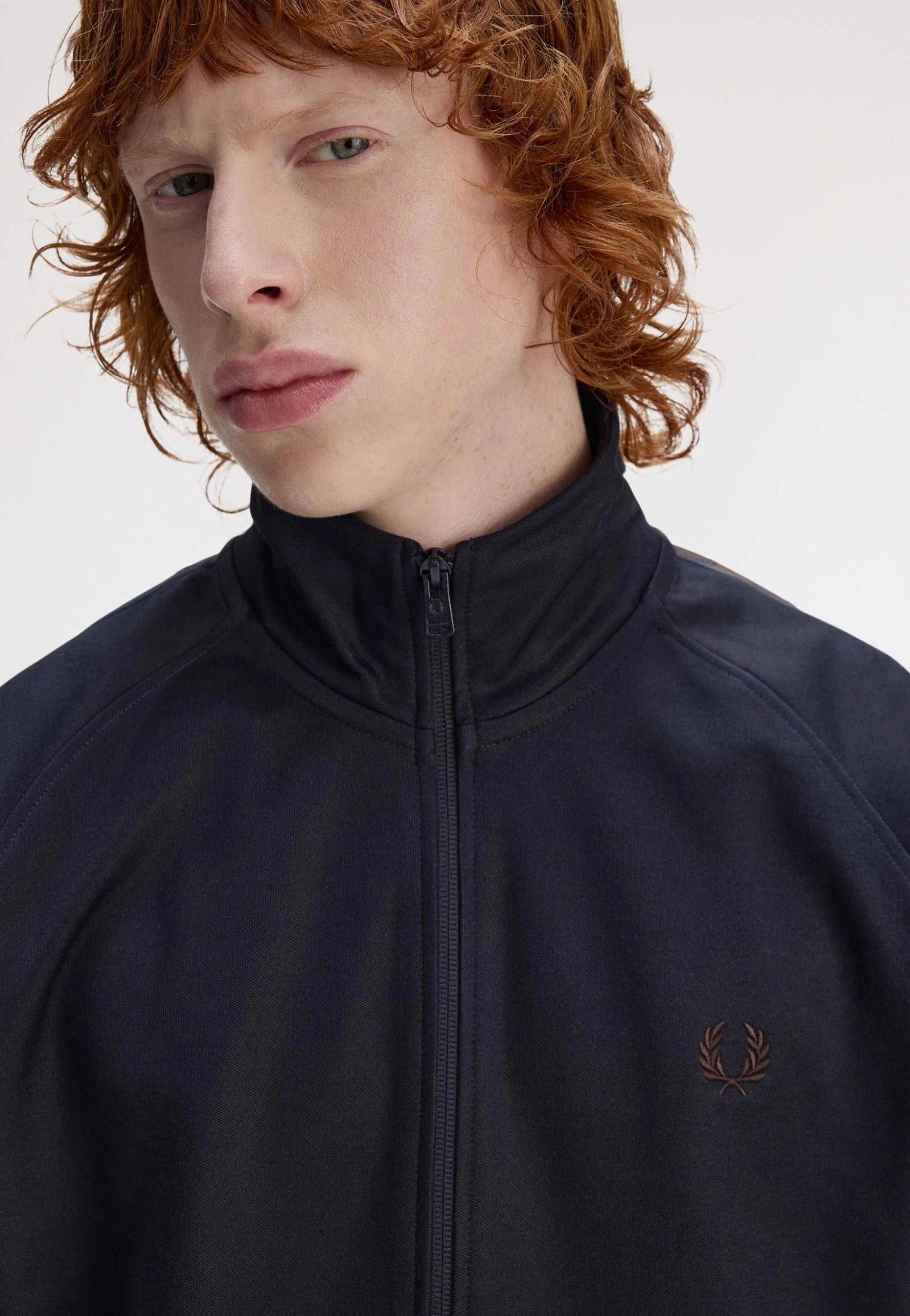 Fred Perry - Contrast Tape Navy/Burnt Tobacco - Track Jacket | Men-Image
