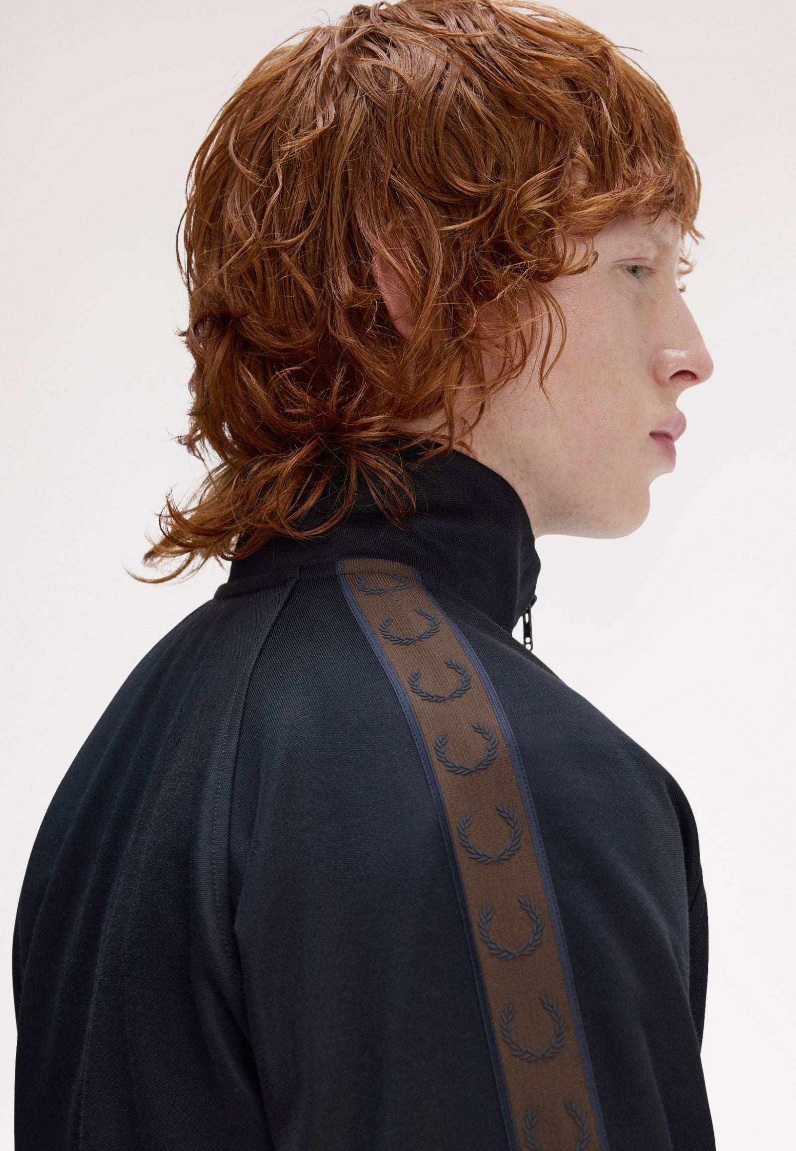 Fred Perry - Contrast Tape Navy/Burnt Tobacco - Track Jacket | Men-Image
