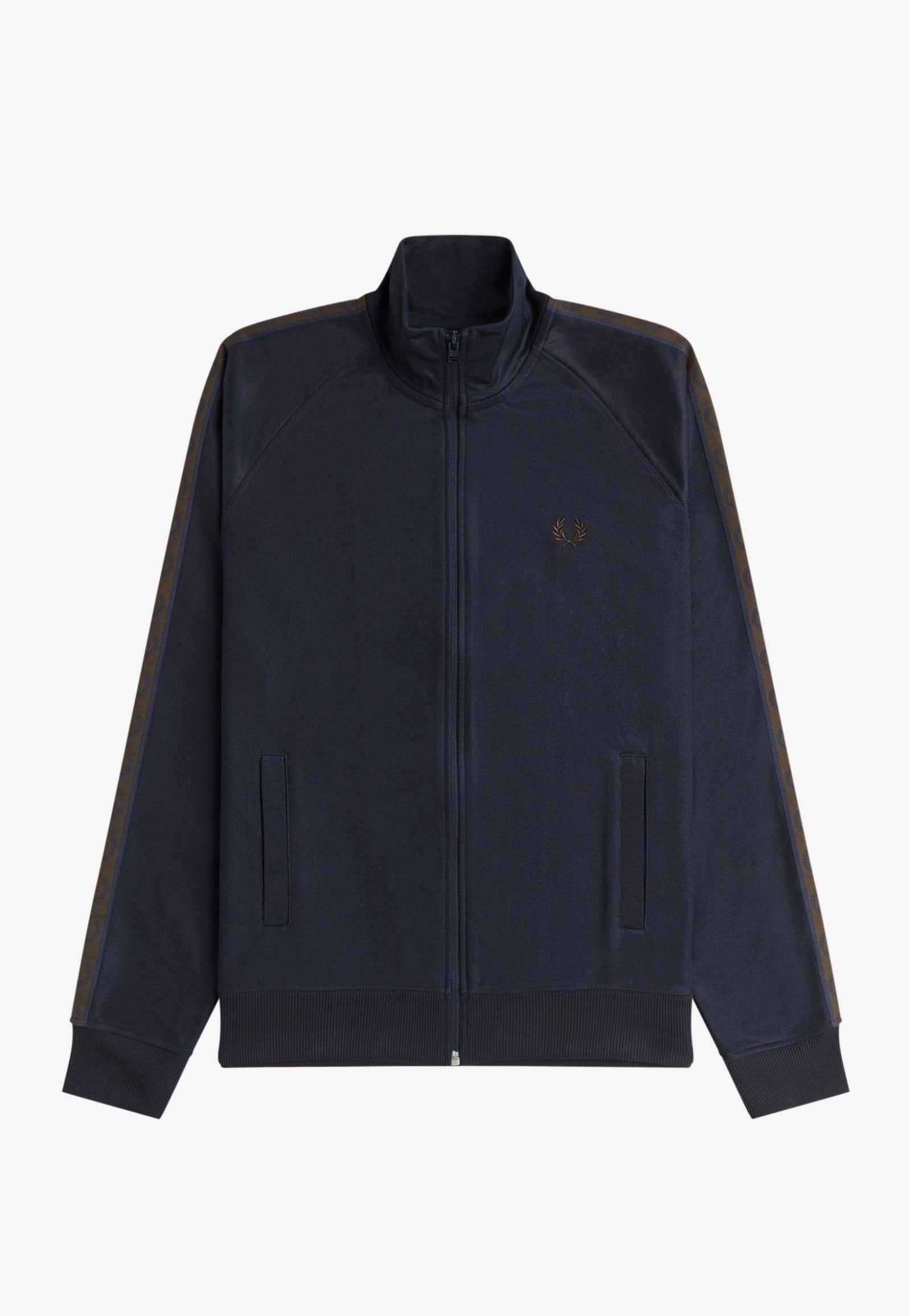Fred Perry - Contrast Tape Navy/Burnt Tobacco - Track Jacket | Men-Image
