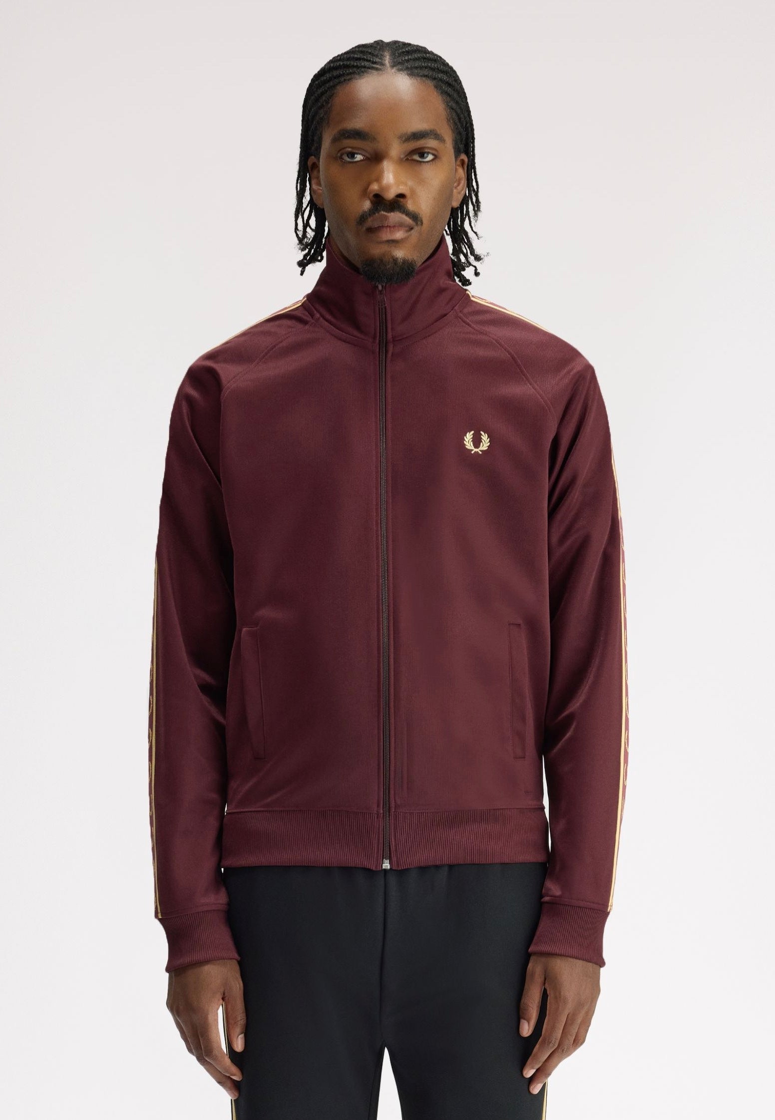 Fred Perry - Contrast Tape Oxblood/Champagne - Track Jacket | Men-Image