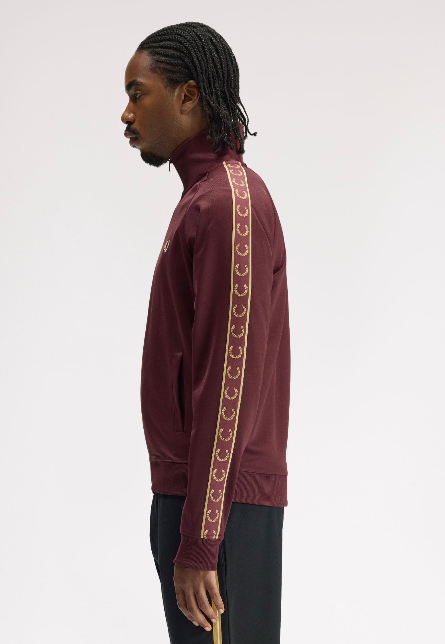 Fred Perry - Contrast Tape Oxblood/Champagne - Track Jacket | Men-Image