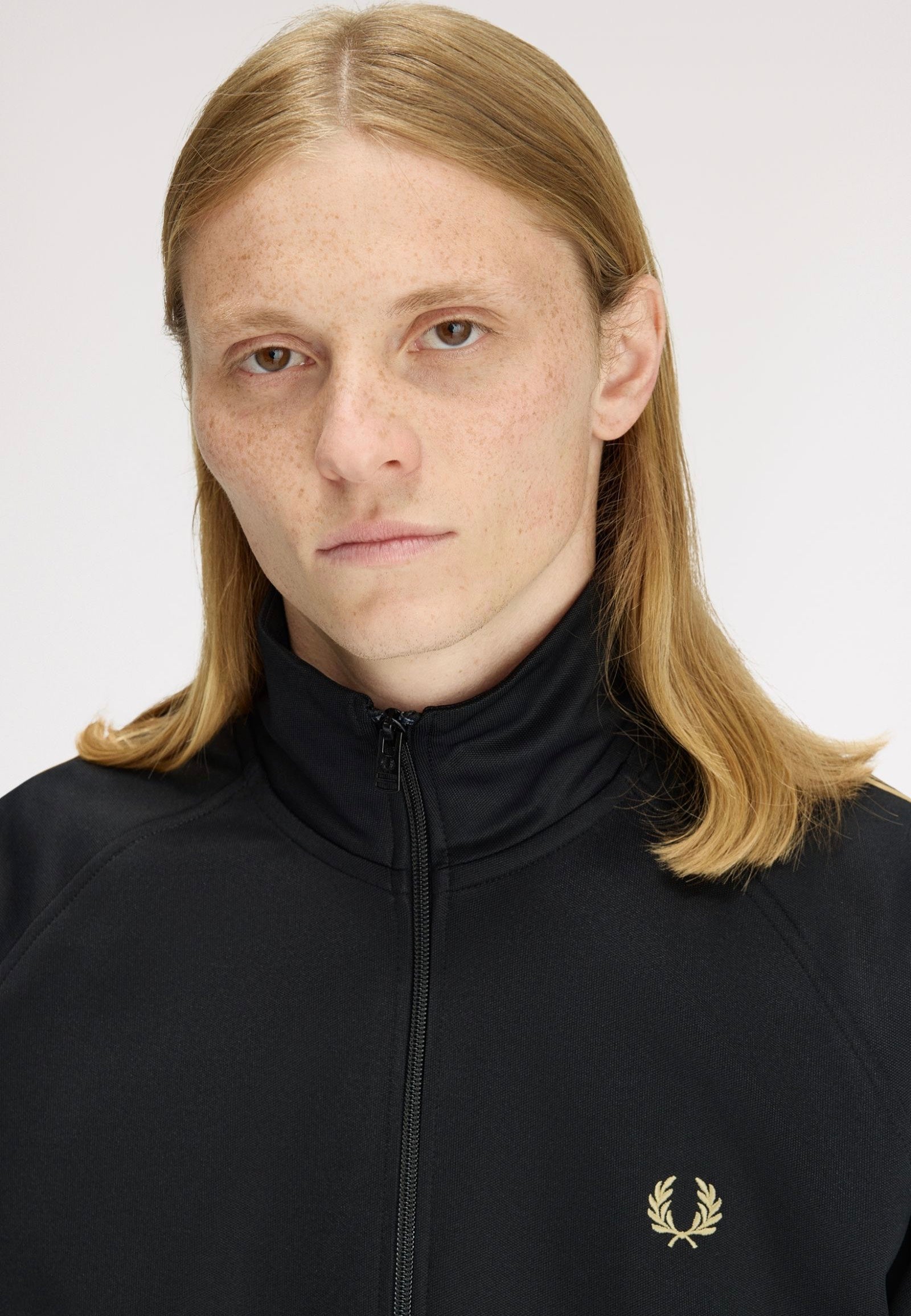 Fred Perry - Contrast Tape Black/Champagne - Track Jacket | Men-Image