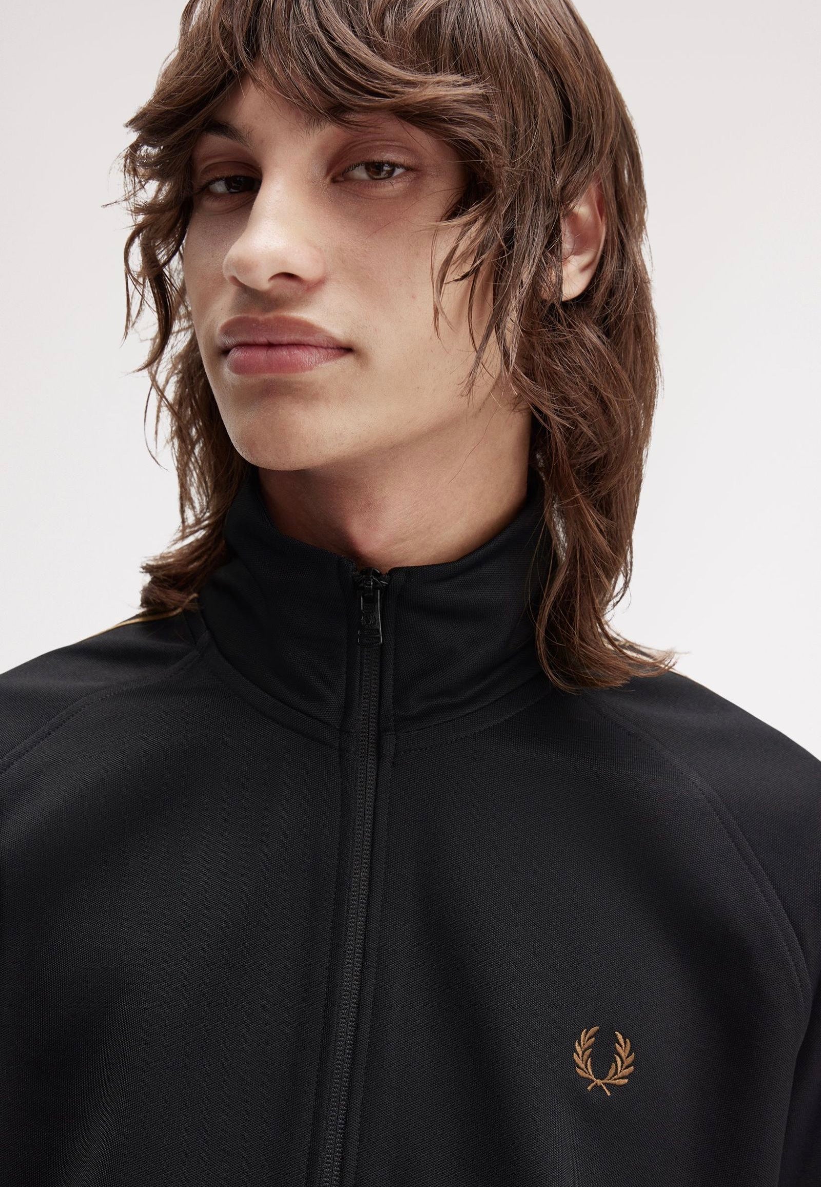 Fred Perry - Contrast Tape Track Black/Shadedstone - Track Jacket | Men-Image