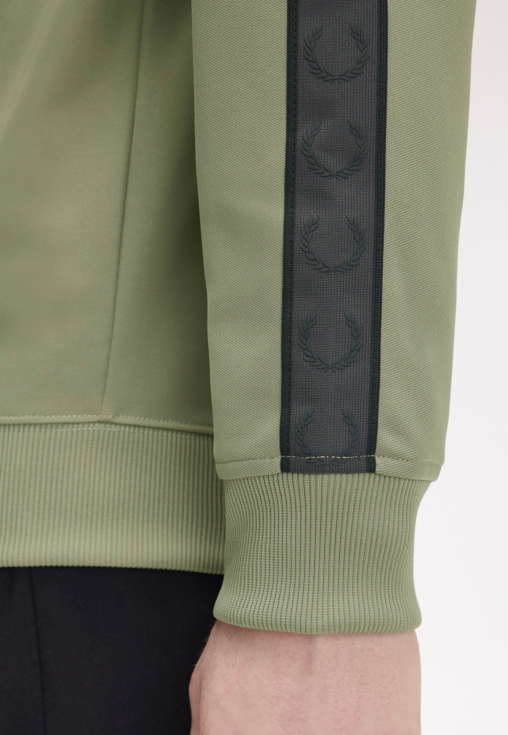 Fred Perry - Contrast Tape Olive/Anchor Grey - Track Jacket | Men-Image