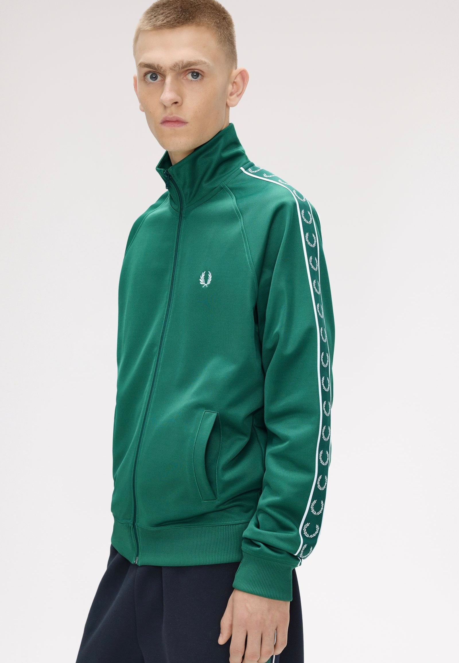 Fred Perry - Contrast Taped Sport Green - Track Jacket | Men-Image