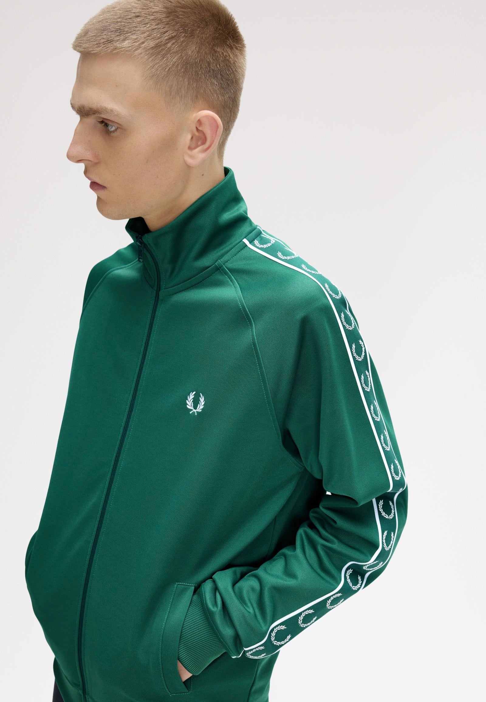 Fred Perry - Contrast Taped Sport Green - Track Jacket | Men-Image