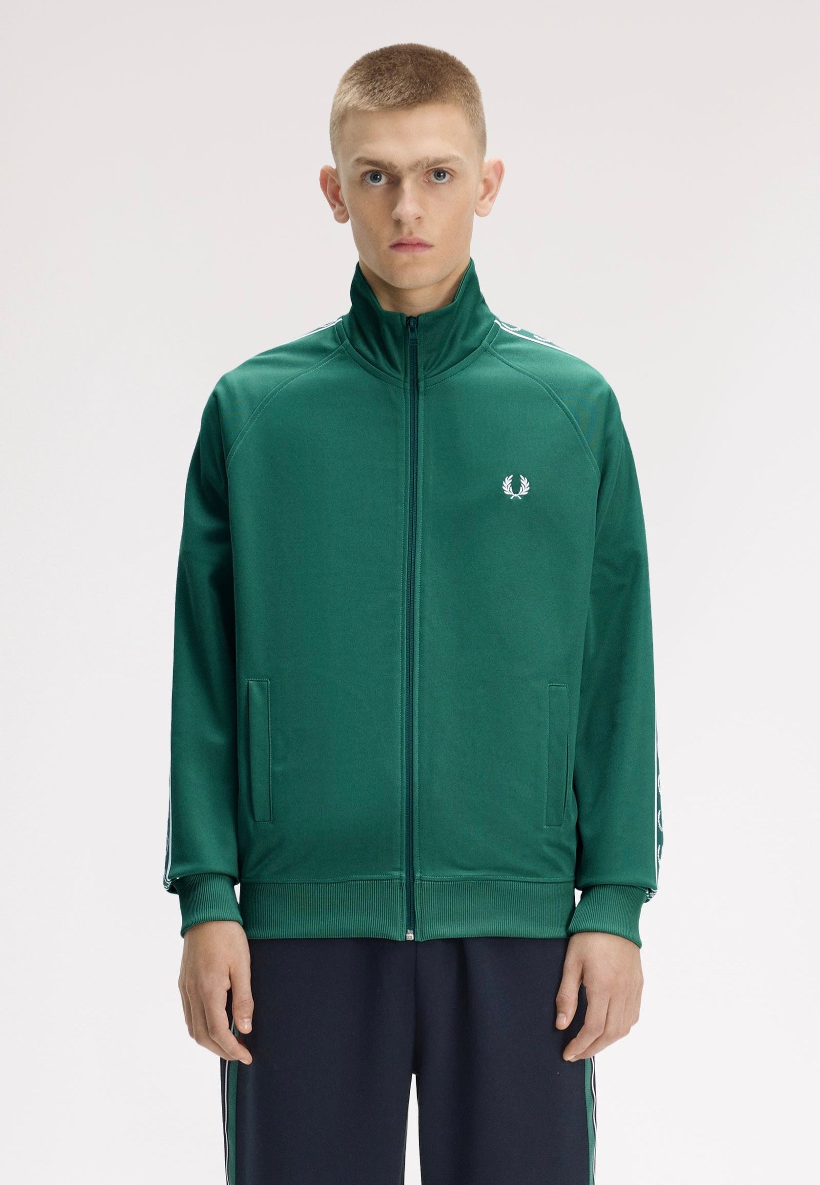 Fred Perry - Contrast Taped Sport Green - Track Jacket | Men-Image