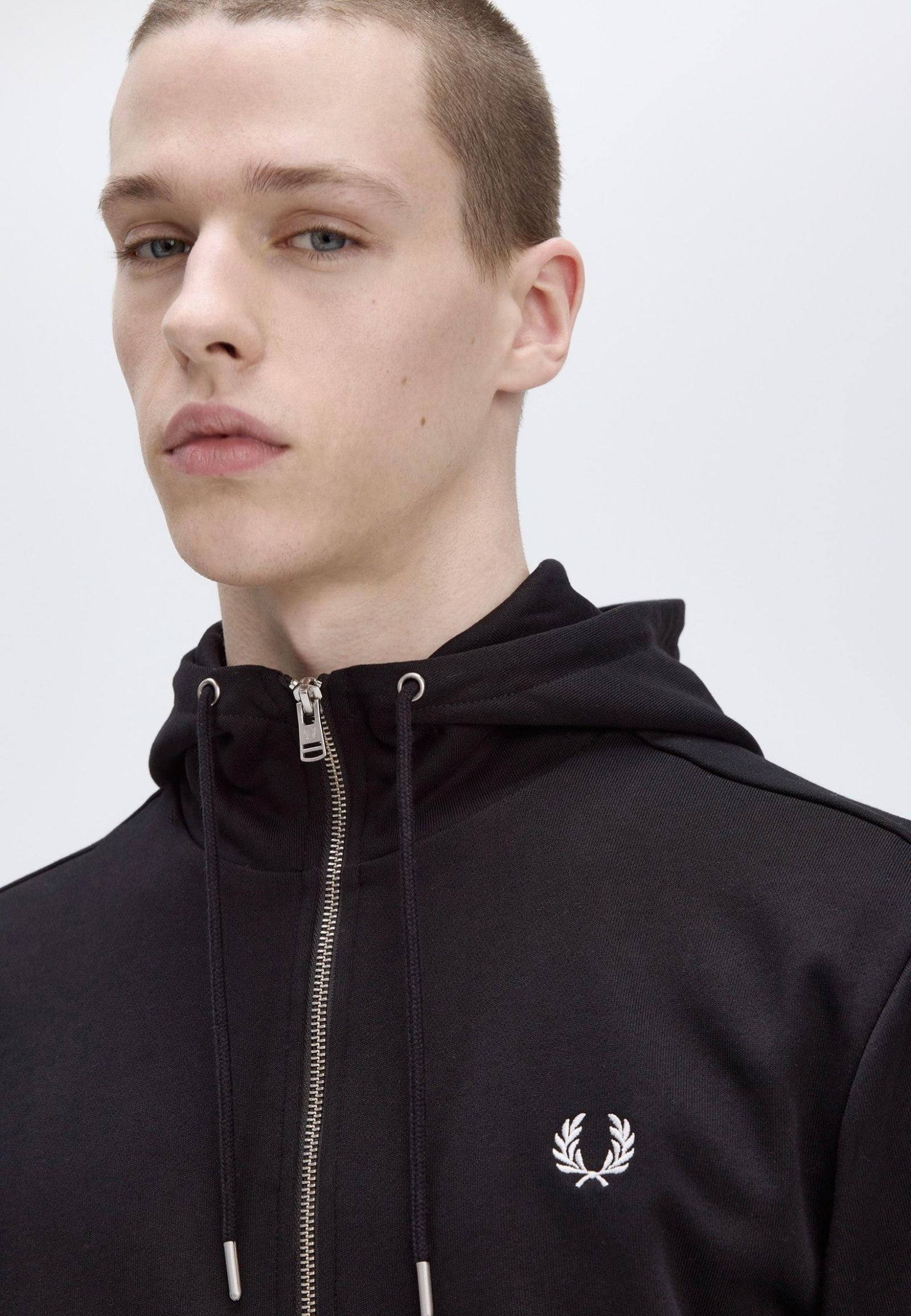 Fred Perry - Hooded Zip Through Black - Zipper | Men-Image