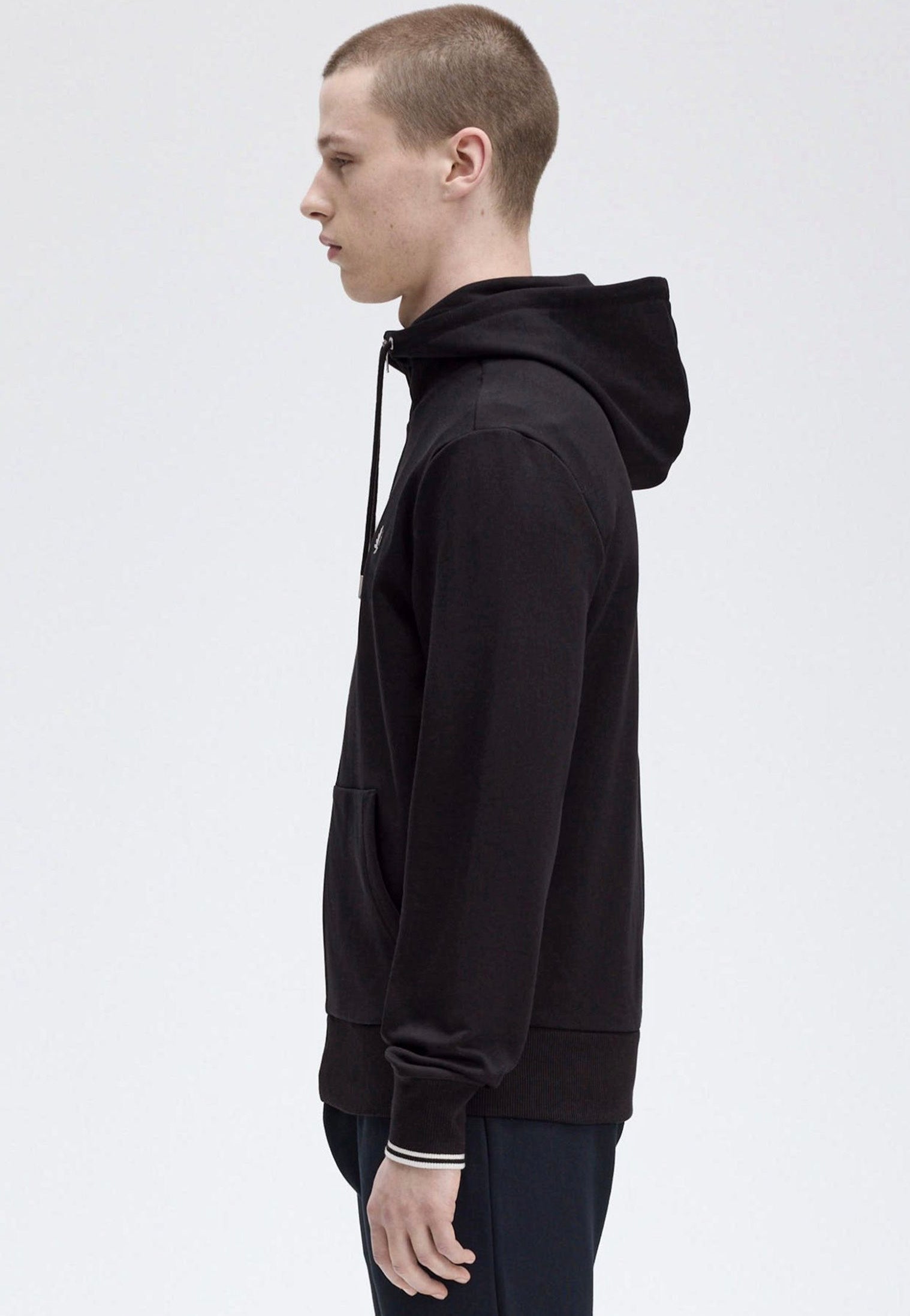 Fred Perry - Hooded Zip Through Black - Zipper | Men-Image