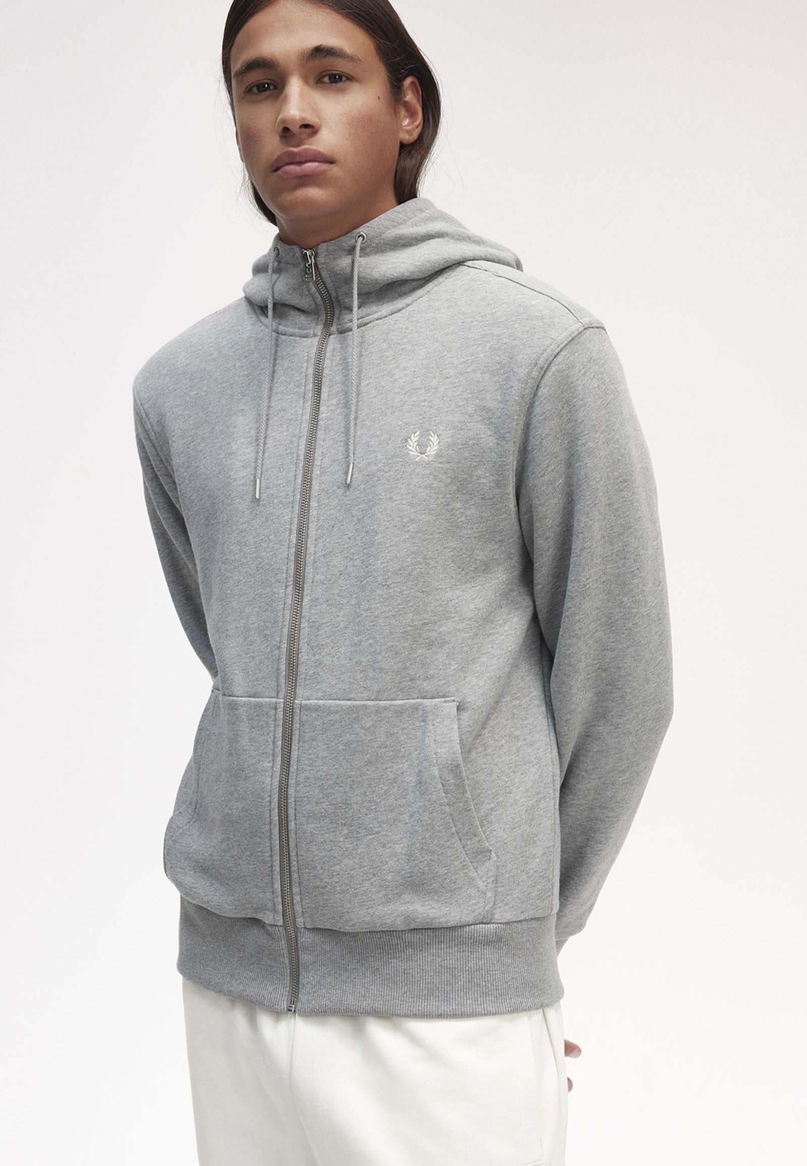 Fred Perry - Hooded Zip Through Steel Marl - Zipper | Men-Image