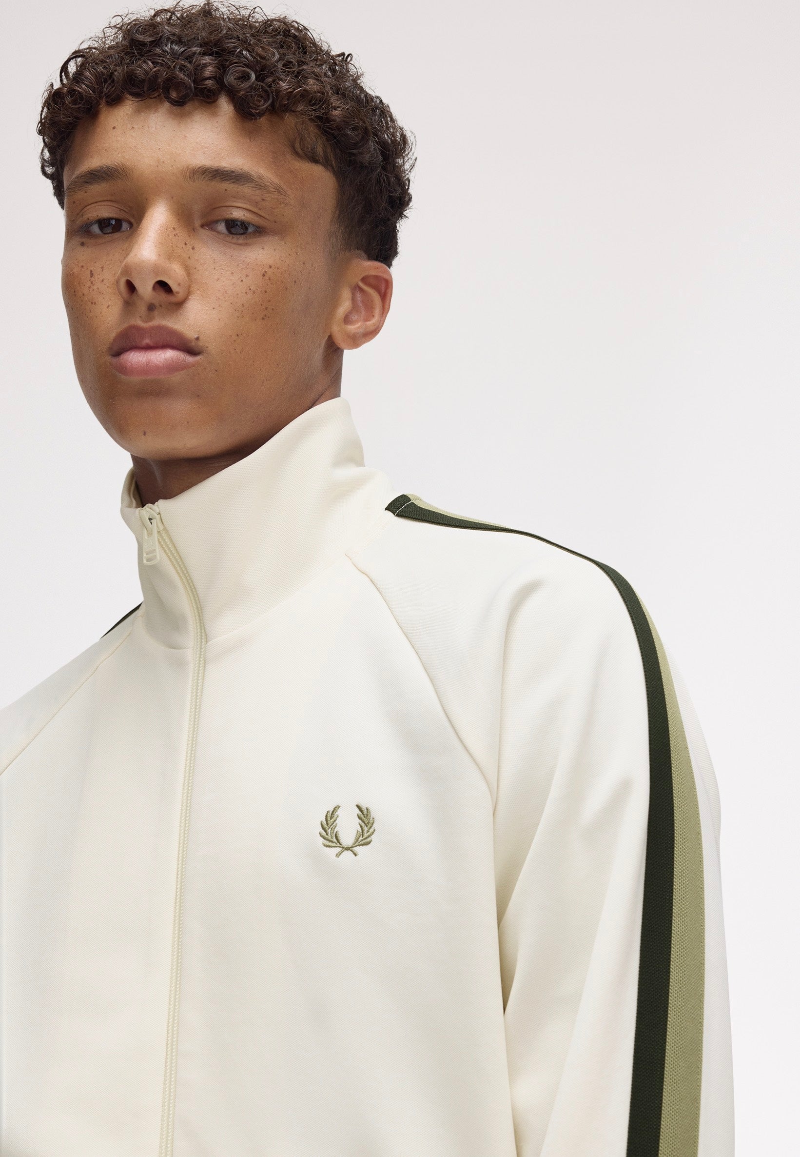 Fred Perry - Two Colour Tape Light Ecru - Track Jacket | Impericon
