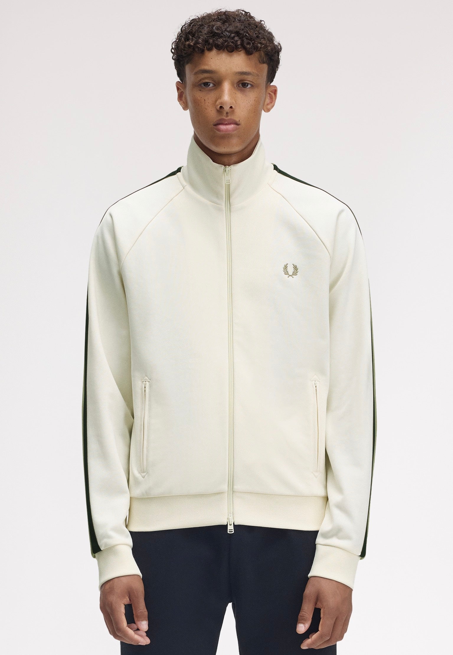 Fred Perry - Two Colour Tape Light Ecru - Track Jacket | Men-Image